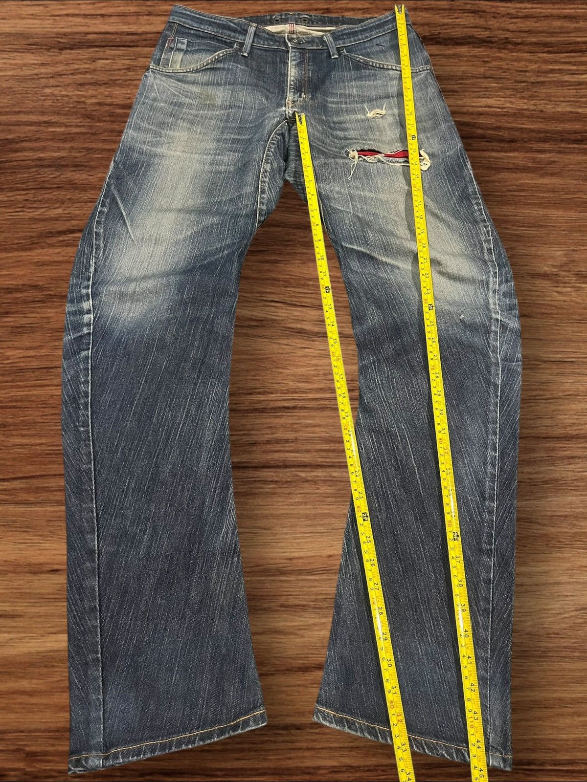 Edwin Japanese Brand Edwin Blue Trip Distressed Curve Faded Jeans Size US 32 / EU 48 - 13 Thumbnail