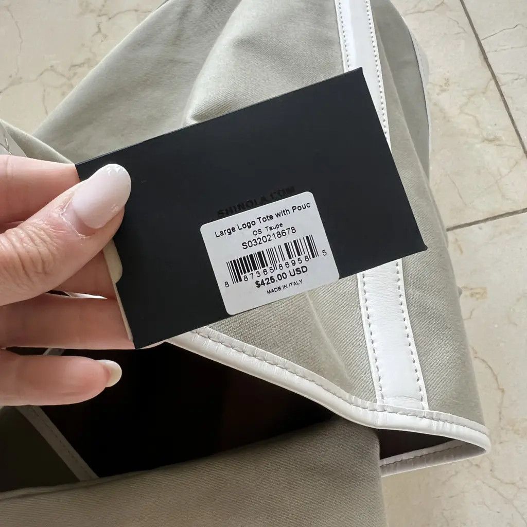 Shinola Shinola Detroit Large Logo Tote Bag — Beige Canvas Size ONE SIZE - 3 Thumbnail