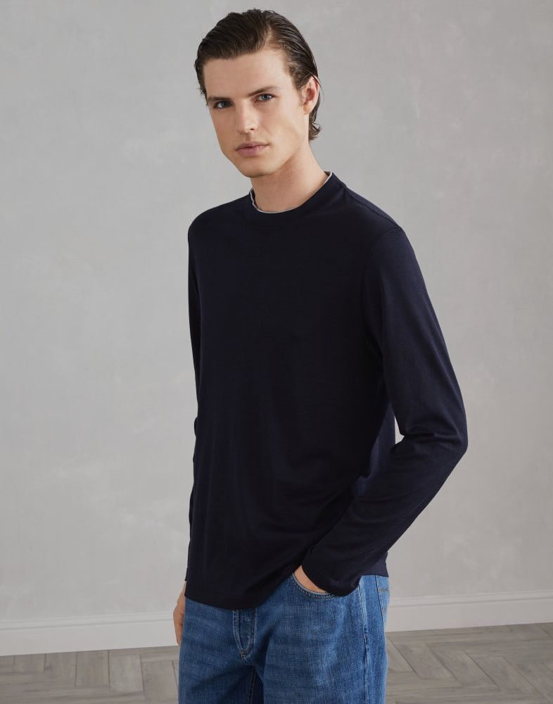 Brunello Cucinelli o1w1db10825 T-Shirt in Blue Size US XL / EU 56 / 4 - 1 Thumbnail