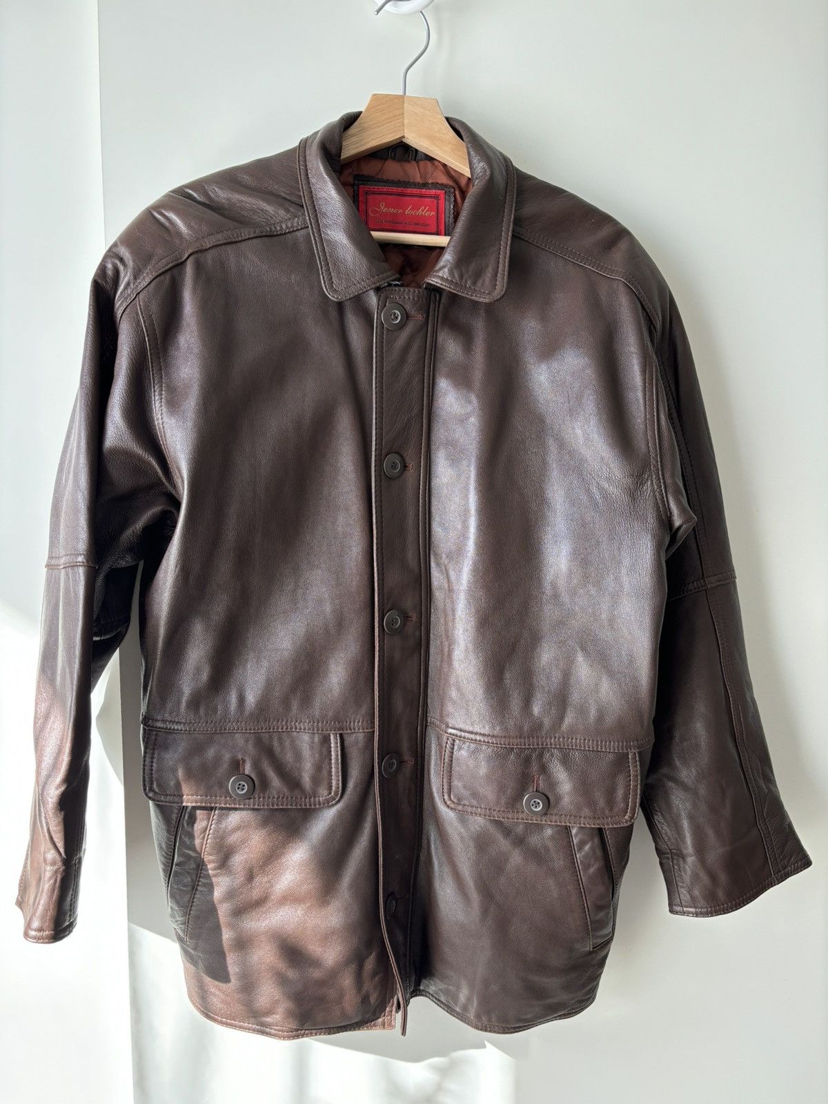 Japanese Brand × Vintage Vintage Brown Leather Coat Size US S / EU 44-46 / 1 - 1 Thumbnail