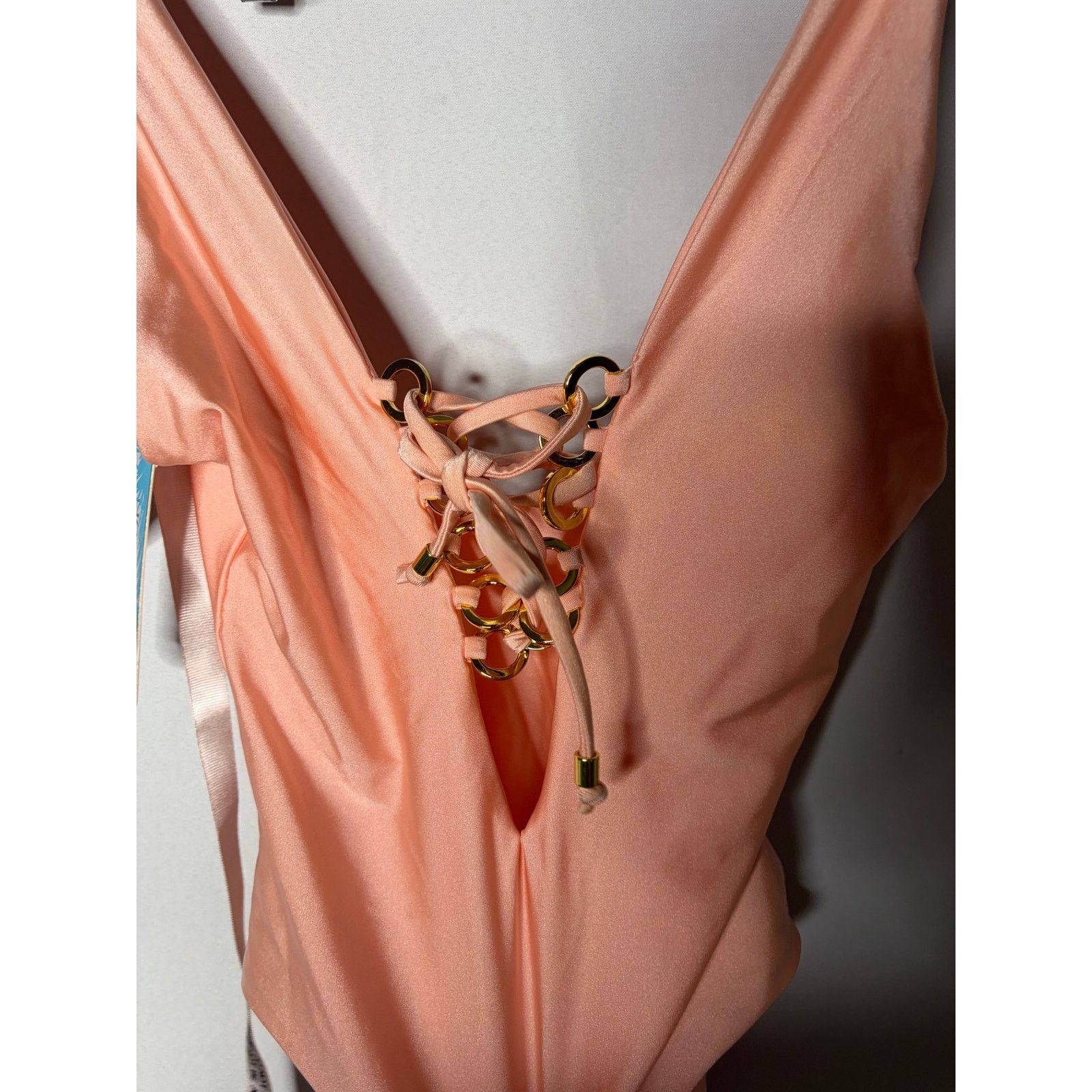 House of CB New House Of Cb Pacifica Peach One Piece Suit Sz S Size ONE SIZE - 5 Thumbnail