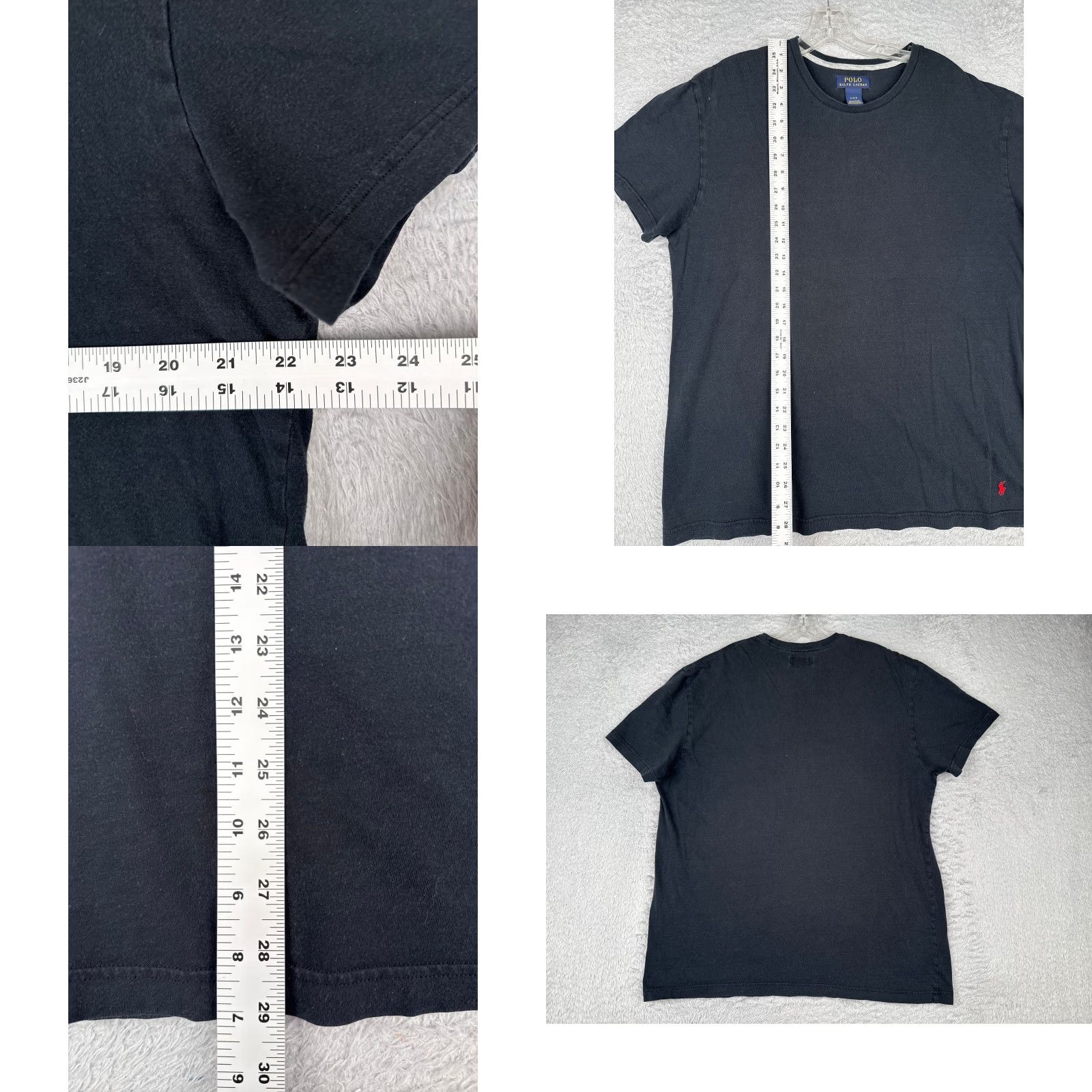 Ralph Lauren VINTAGE Ralph Lauren Shirt Men’s Large Black Crew Neck Cotton Jersey Embroidered Logo 90s Sports American Designer T-Shirt Mens Size US L / EU 52-54 / 3 - 8 Thumbnail
