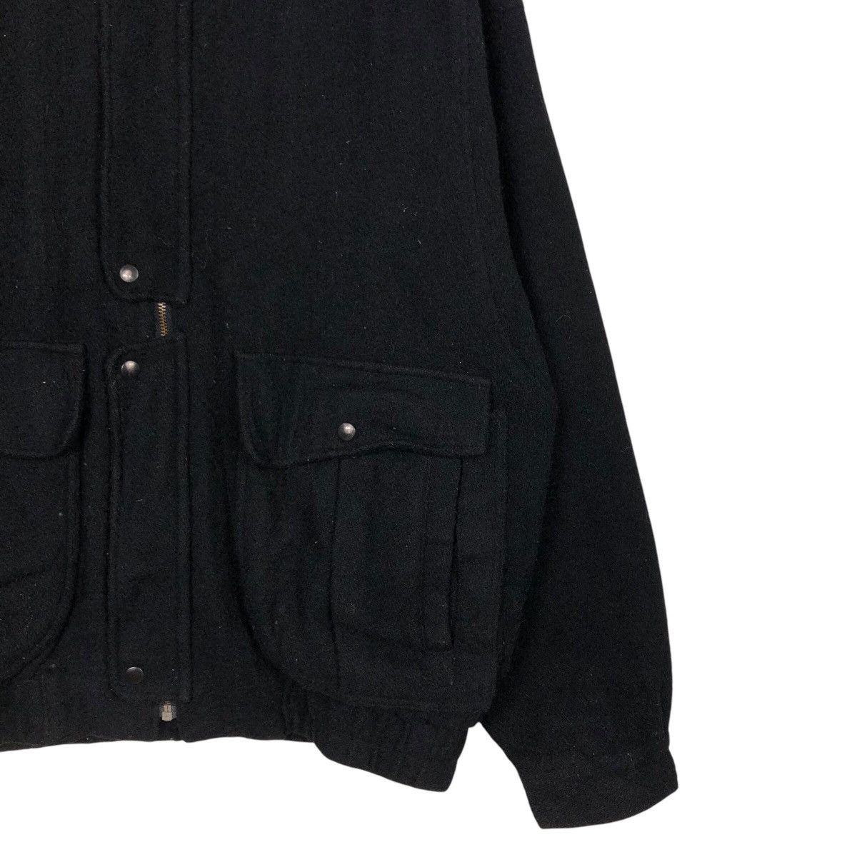 Japanese Brand Rich Black Vintage Wool Bomber Jacket Unbrandd Issey Miyake Size US L / EU 52-54 / 3 - 6 Thumbnail