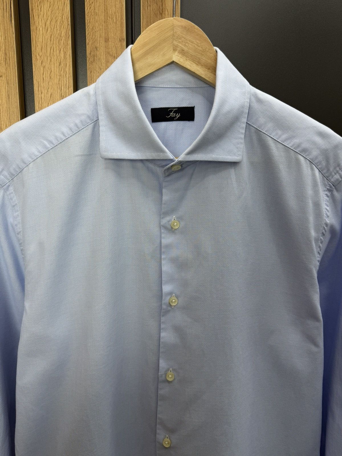 Fay Fay Light Blue Shirt 100% Cotton Size 41/16 Size US L / EU 52-54 / 3 - 2 Thumbnail