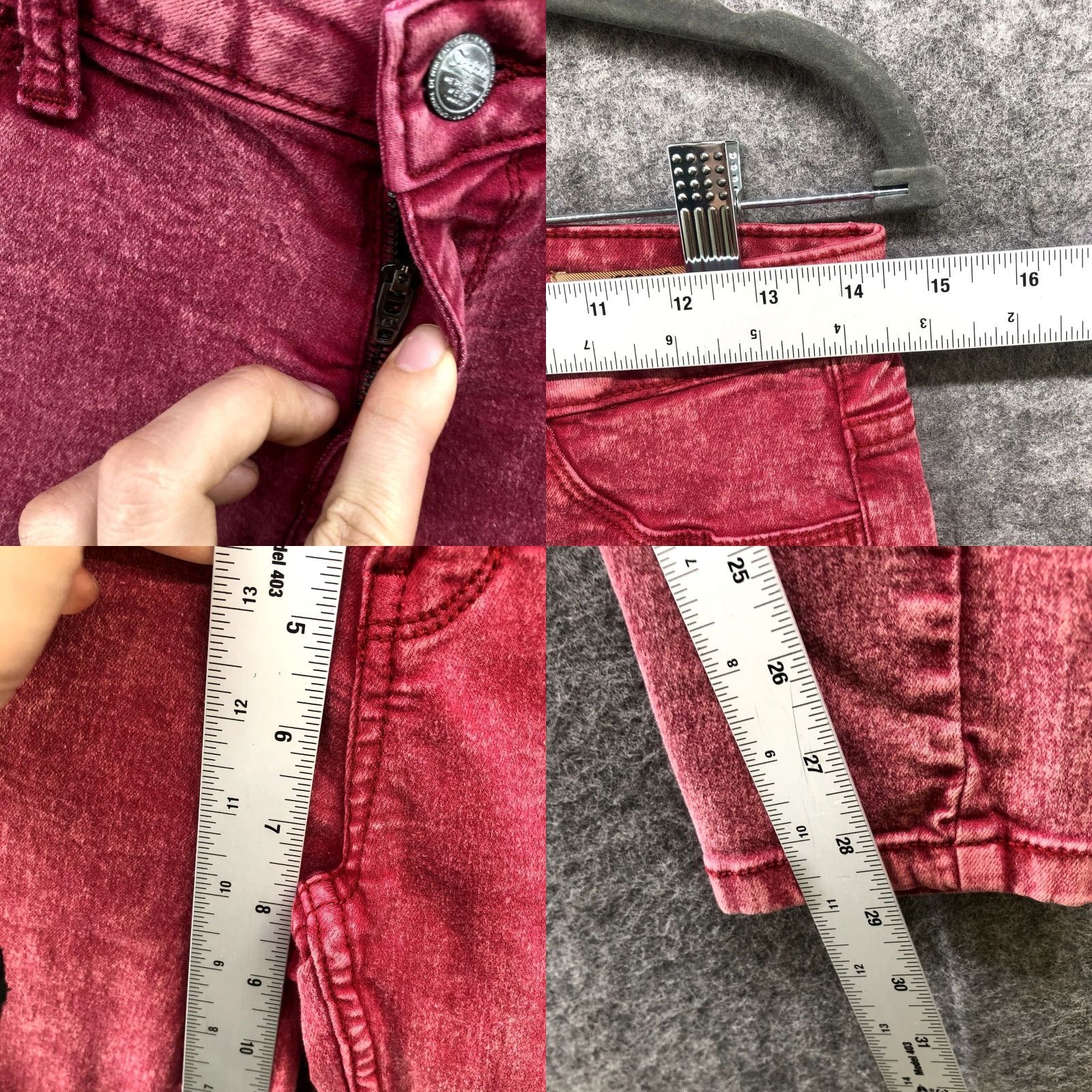 Zara Zara Pink Skinny Jeans Womens 4 Low Rise Stone Wash Vintage Wash Stretch Denim Jeans Womens Size 27" / US 4 / IT 40 - 8 Thumbnail