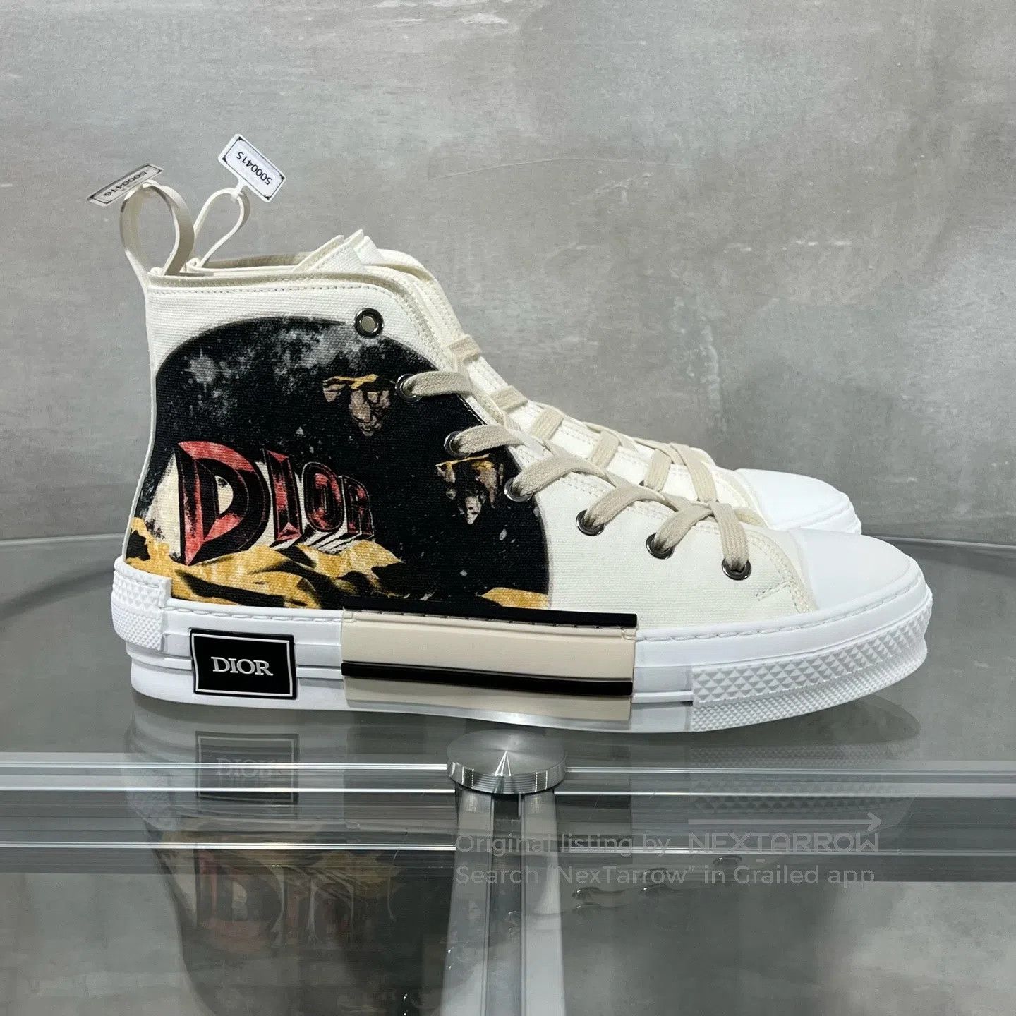 Dior Dior size41.5 B23 Graffiti High-top White Canvas Shoes Size US 8.5 / EU 41-42 - 4 Thumbnail