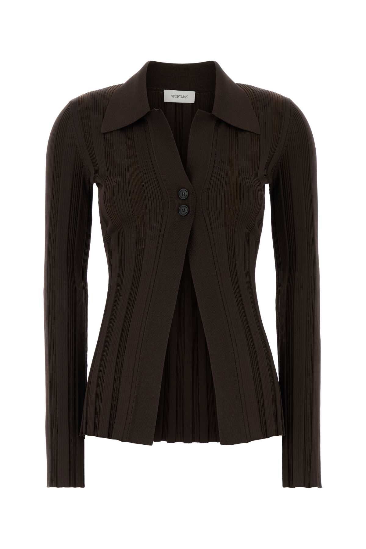 Sportmax Brown Stretch Viscose Blend Albio1234 Cardigan Size XS / US 0-2 / IT 36-38 - 1 Thumbnail