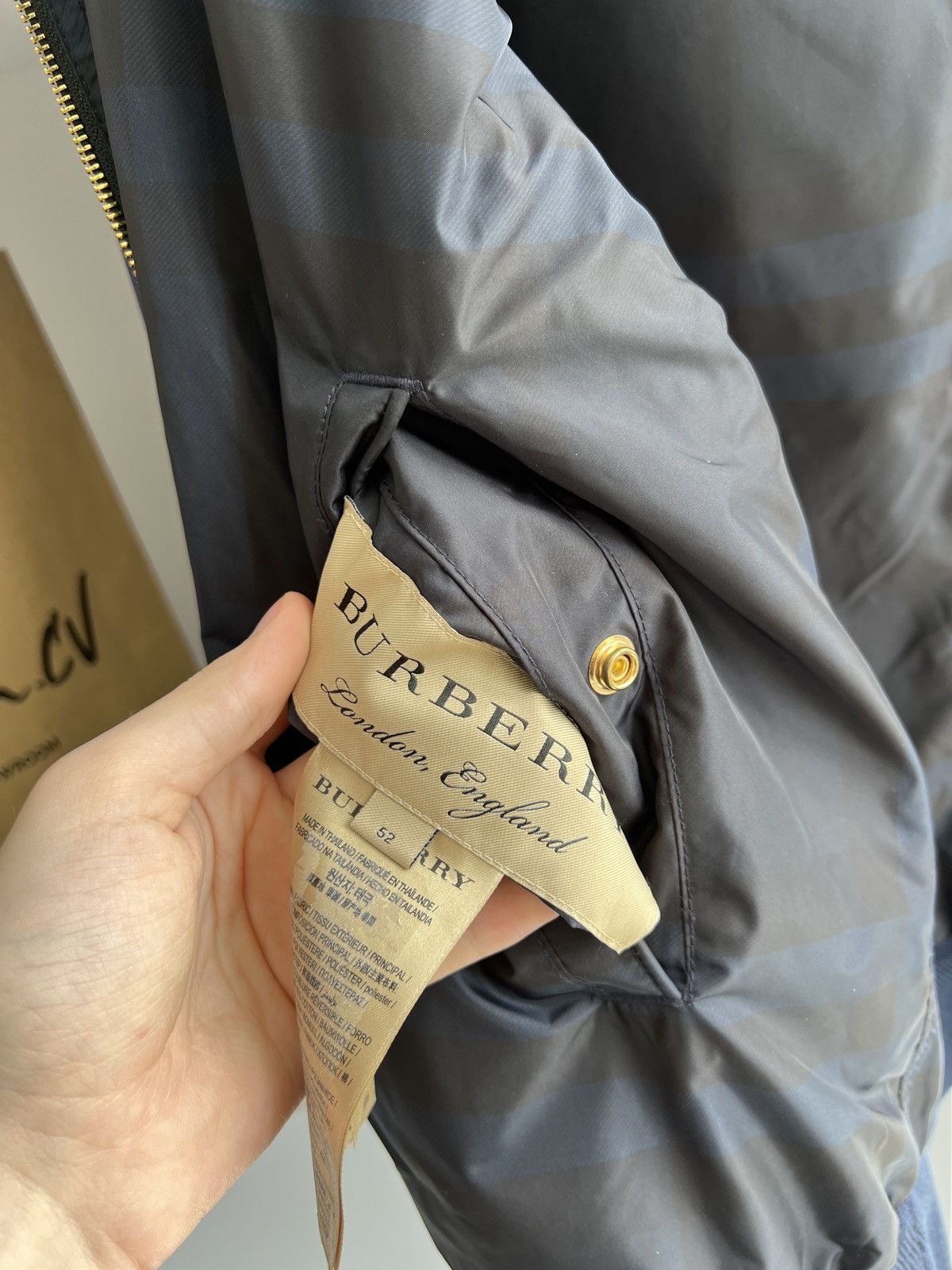 Vintage Burberry Blue Plaid Reversible Double-Zipper Jacket