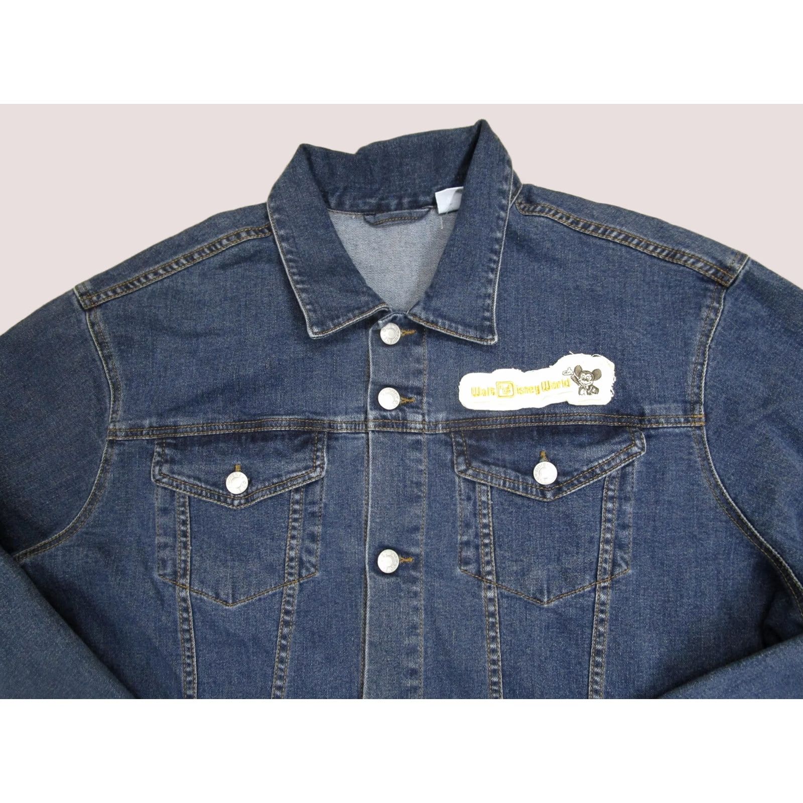 Disney Disney Mickey Mouse Denim Jacket Men XL Blue Walt Disney World Patch Parks Trucker Jacket Size US XL / EU 56 / 4 - 1 Thumbnail