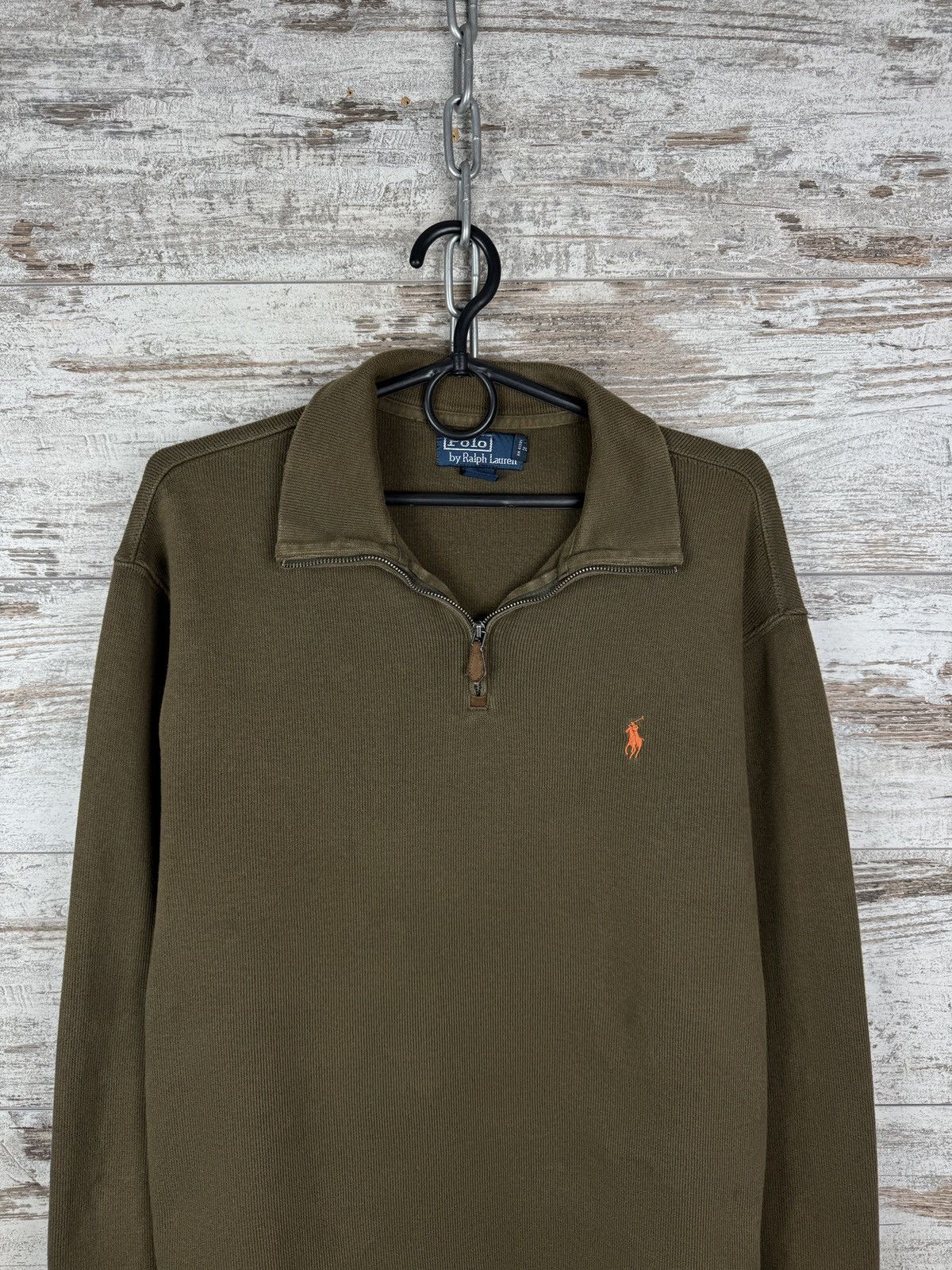 Polo Ralph Lauren Mens Vintage Polo Ralph Lauren 1/3 zip sweatshirt brown rare Size US M / EU 48-50 / 2 - 2 Thumbnail