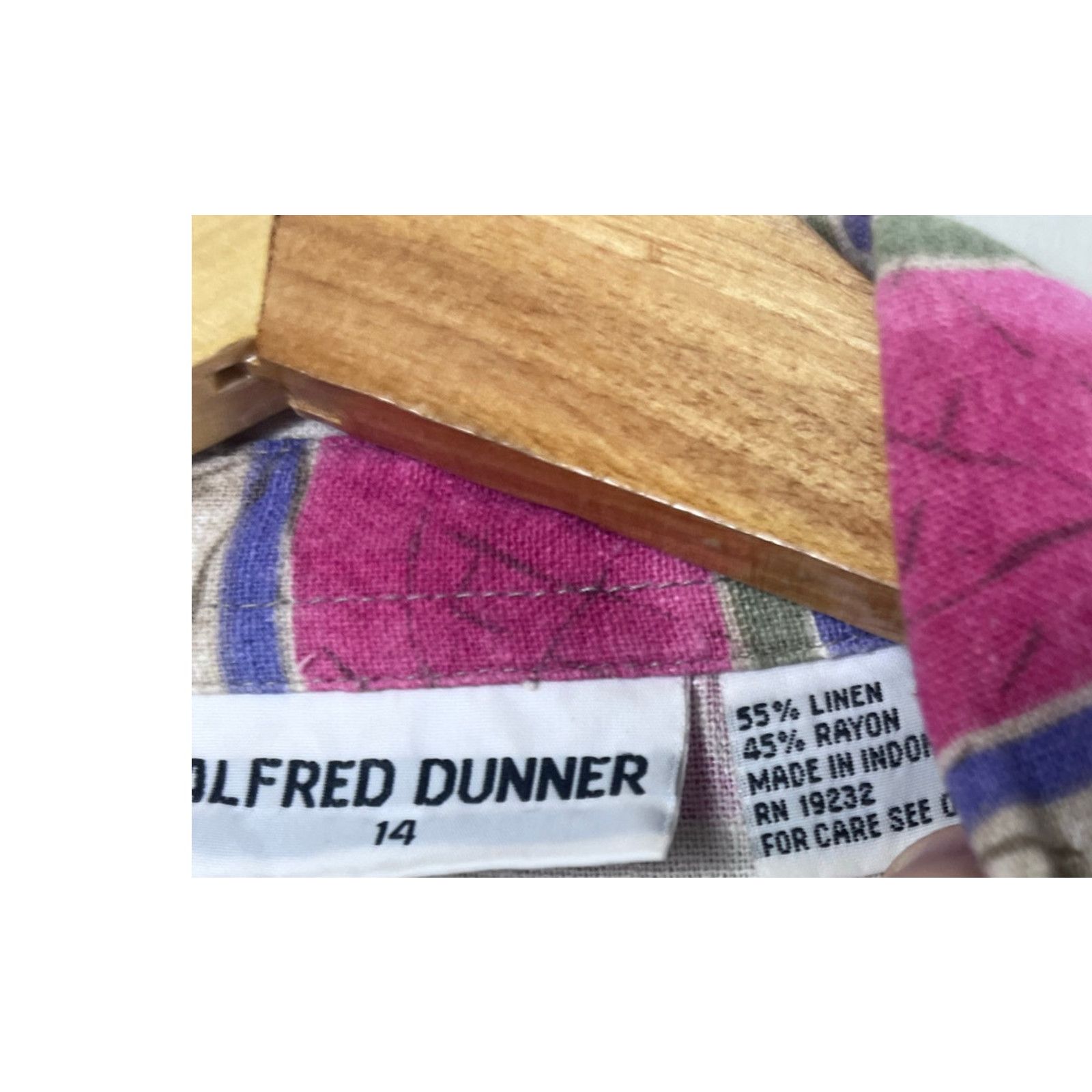 Vintage Vintage Linen Blend Alfred Dunner Button Up Blouse 14 Size XL / US 12-14 / IT 48-50 - 3 Thumbnail