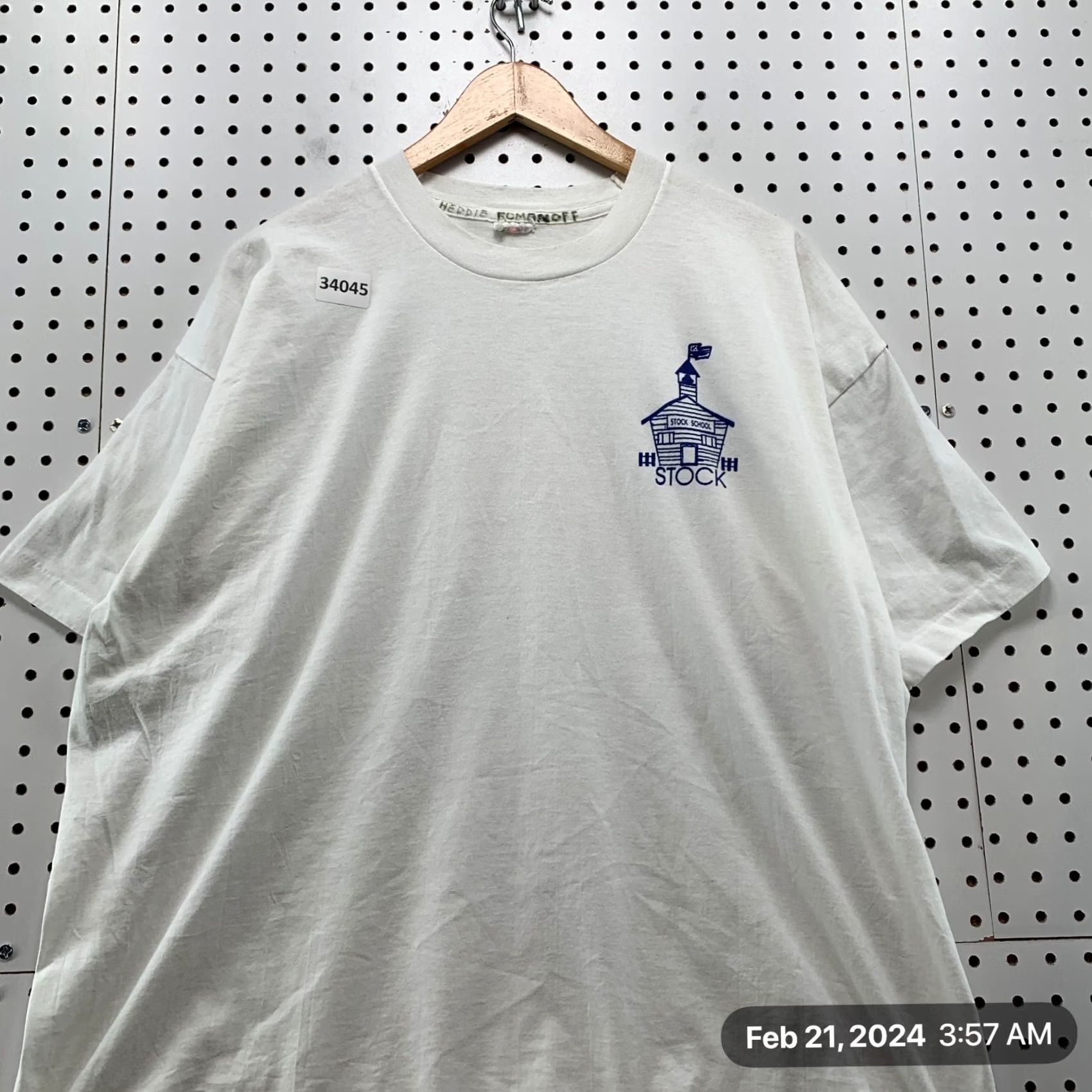 Fruit Of The Loom VINTAGE 90s Fruit of the Loom Shirt Mens 2XL White School Single Stitch Made USA Size US XXL / EU 58 / 5 - 5 Thumbnail