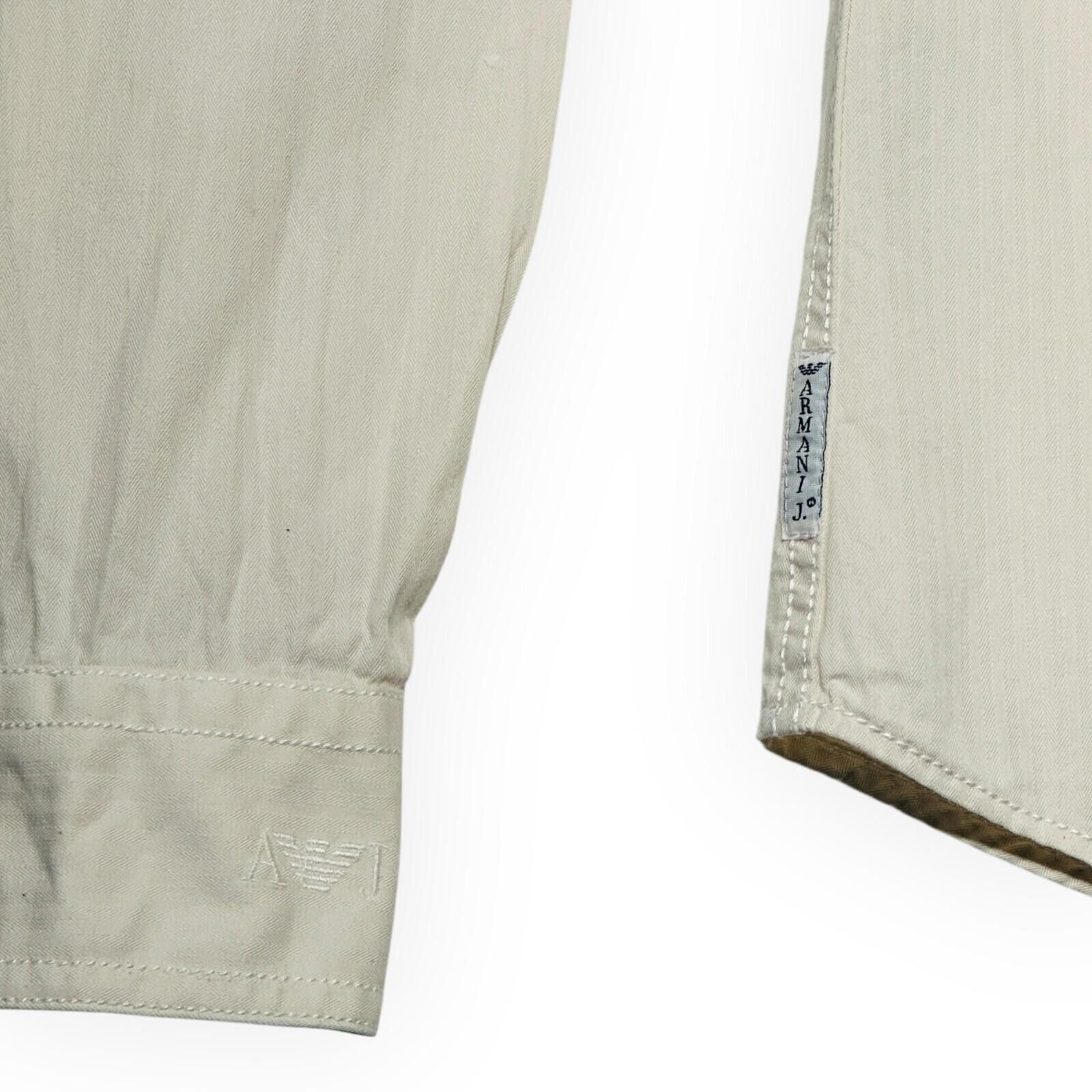 Other Armani Jeans Shirt Men's UK Size L Beige Plain Long Sleeve Size 42R - 8 Thumbnail