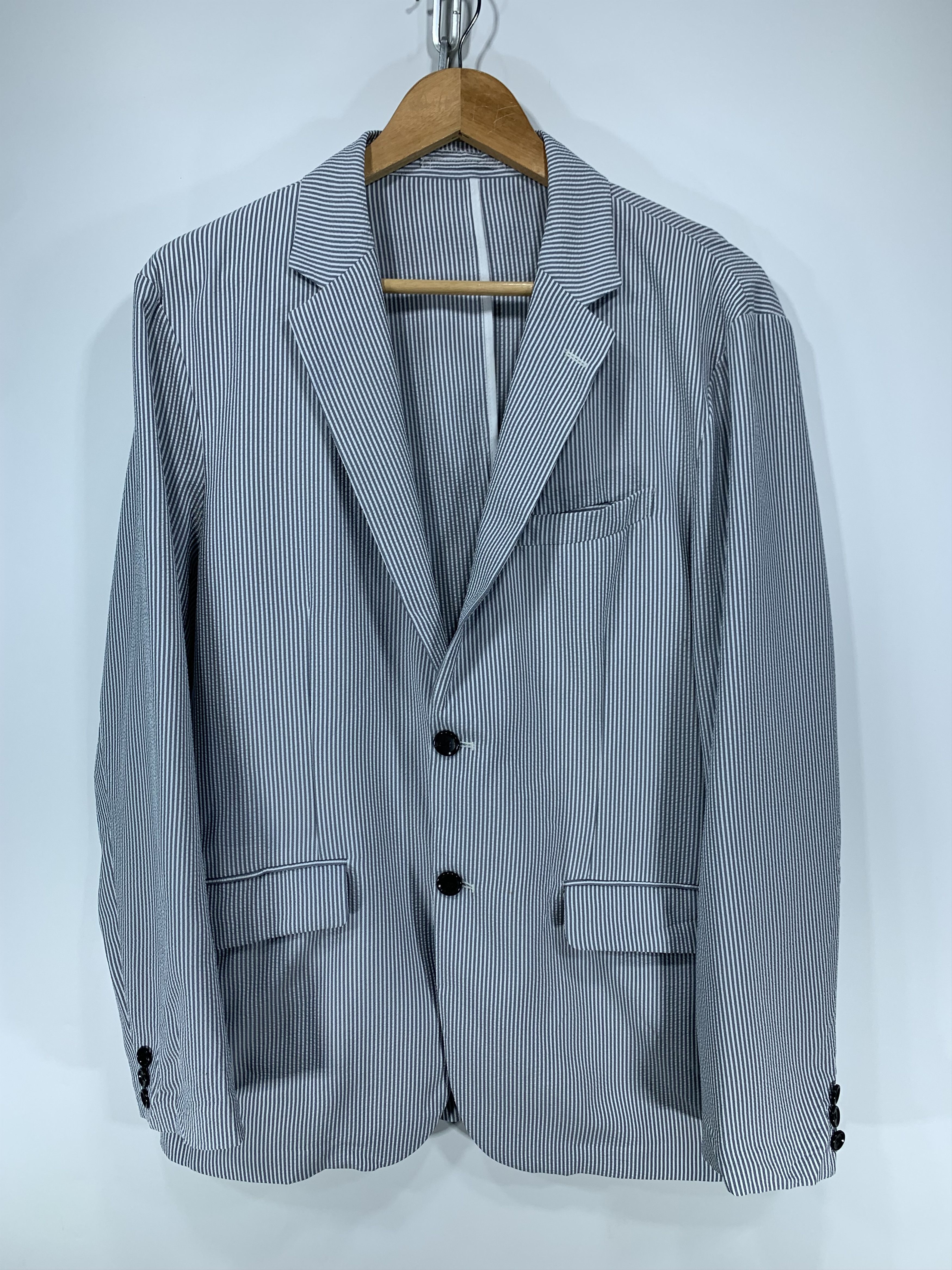 Image of Gu Hickory Stripe Light Blazer, Men's (Size Small)