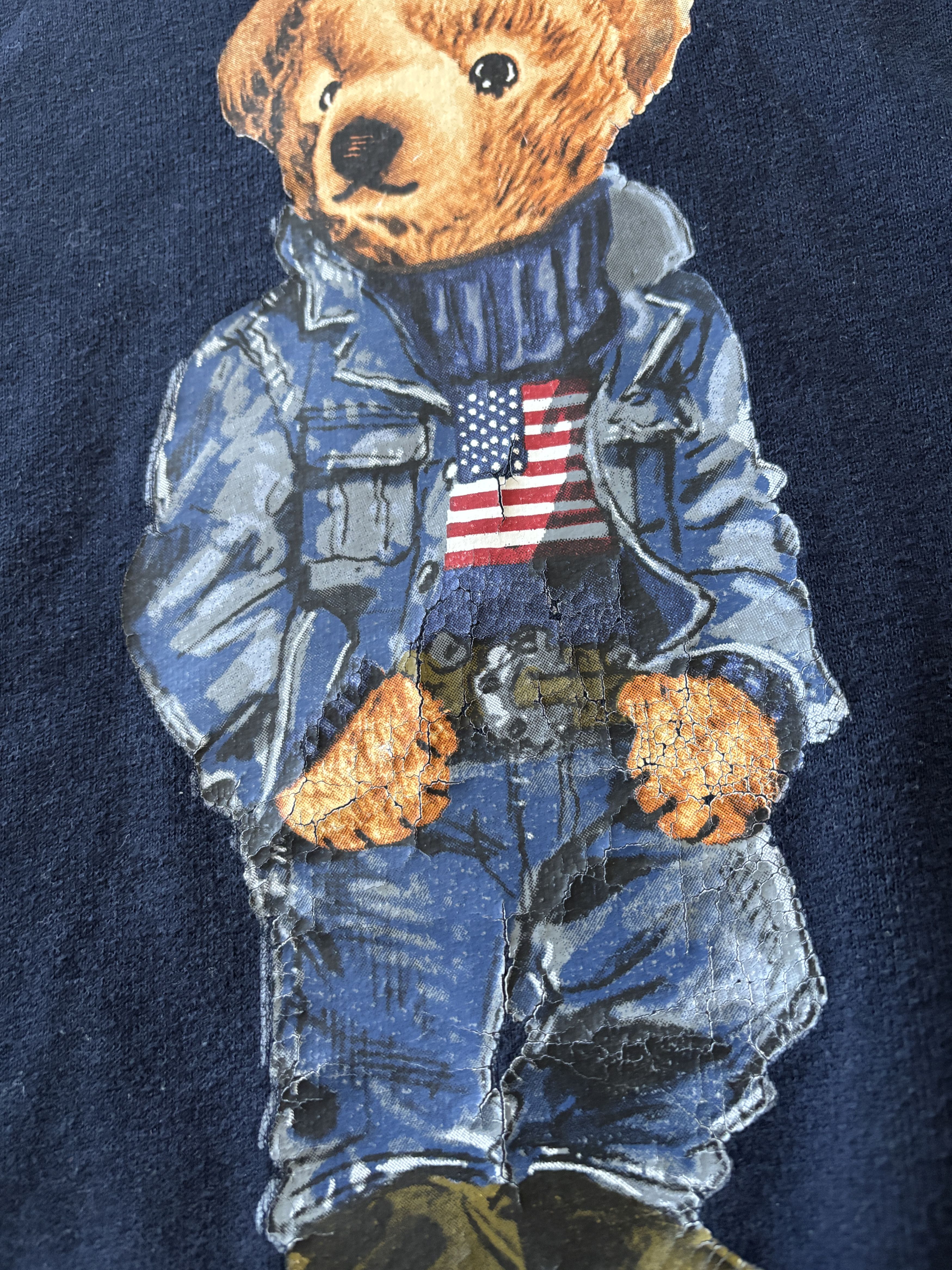 Polo Ralph Lauren American Flag / Denim Bear Pullover Hoodie Size US XXL / EU 58 / 5 - 4 Thumbnail