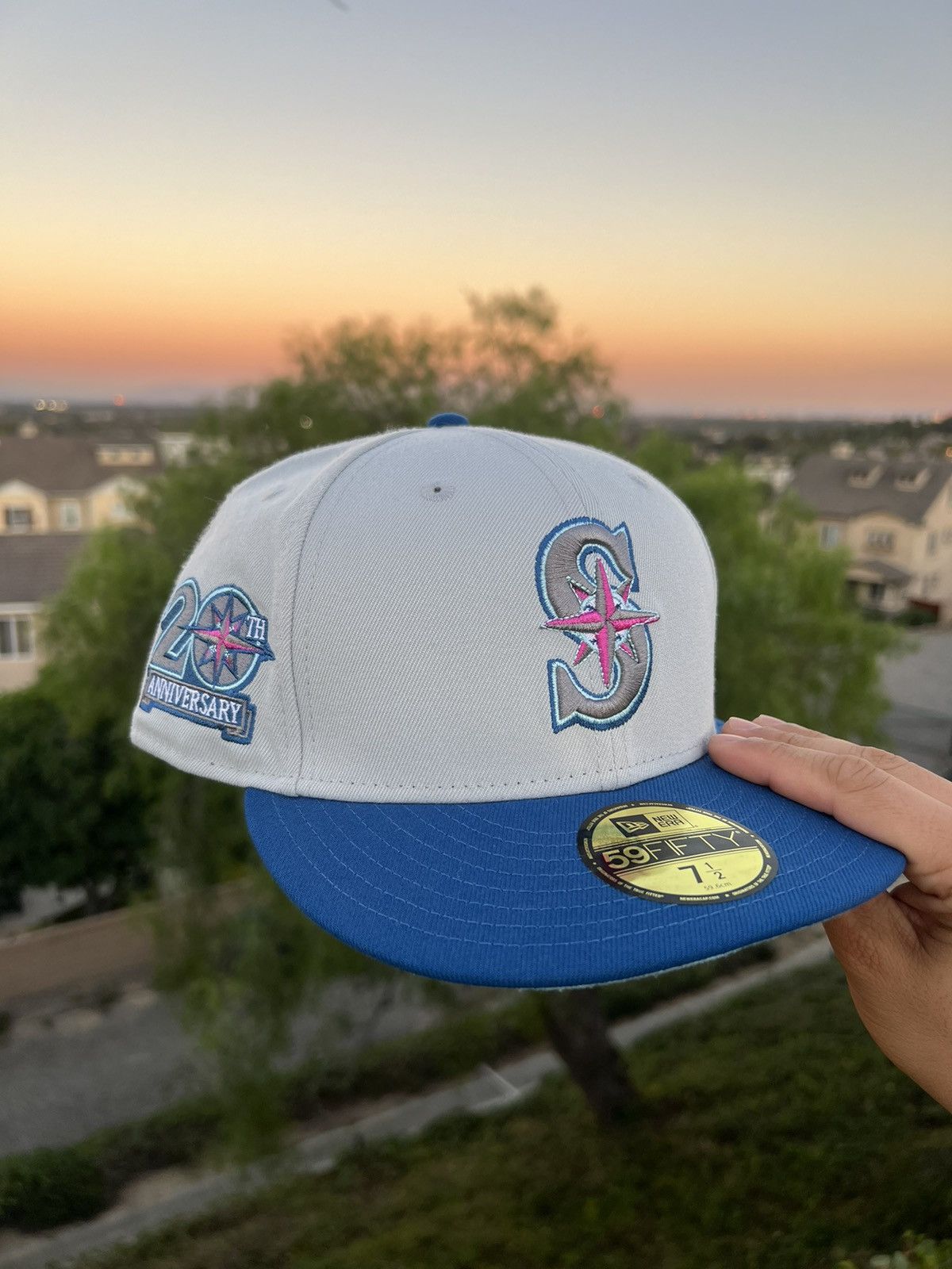 New Era Seattle Mariners New Era Exclusive Fitted Hat Club Size7 1/2