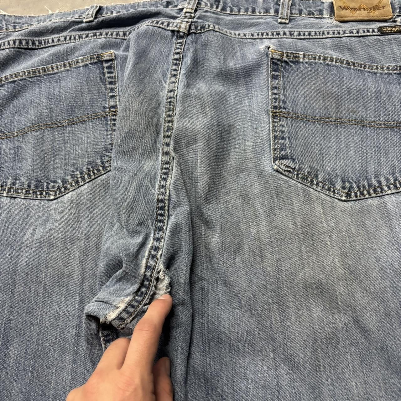 Japanese Brand × Vintage Crazy Vintage Y2K/2000s Baggy Medium Wash Distressed Denim Jeans! Size US 42 / EU 58 - 7 Thumbnail