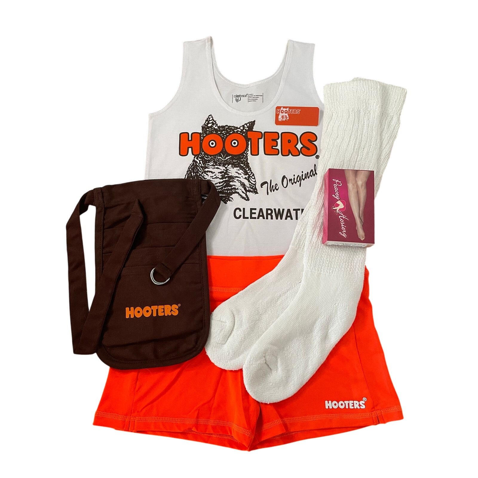 Other New Hooters Uniform Tank Shorts Pouch Tag Socks hose Sm/Med Size S / US 4 / IT 40 - 2 Thumbnail