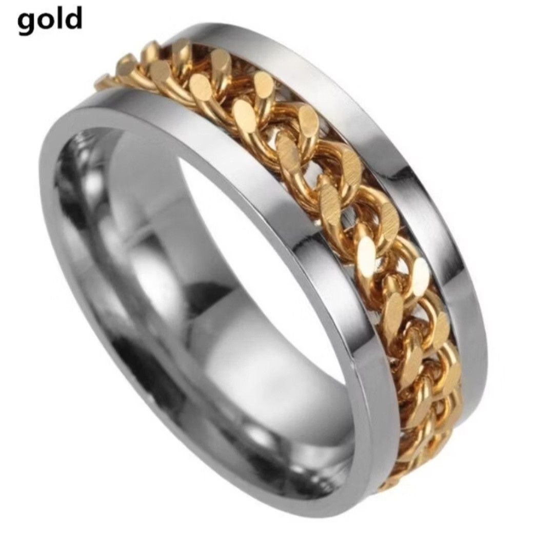 Japanese Brand Gold colour harajuku streetwear spinner ring Size ONE SIZE - 1 Thumbnail