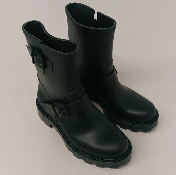 Jimmy Choo Jimmy Choo Yael Dk Green Biodegradable Rubber Rain Boots- 36 Size US 6 / IT 36 - 3 Thumbnail