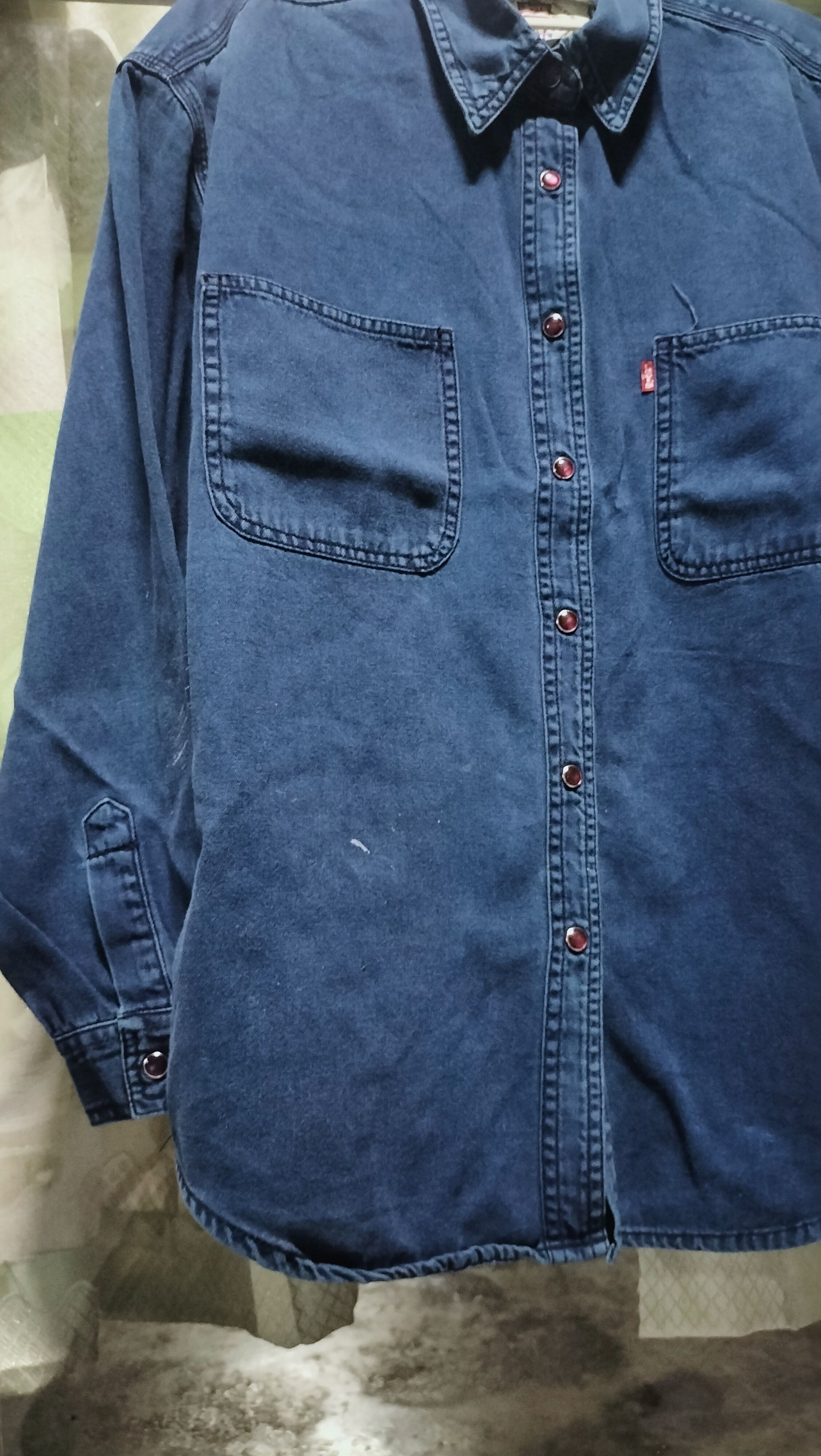 Levi's Vintage Clothing Vintage 90s Levis Shirts Res Pearl snap buttons Workwear Size US M / EU 48-50 / 2 - 8 Thumbnail