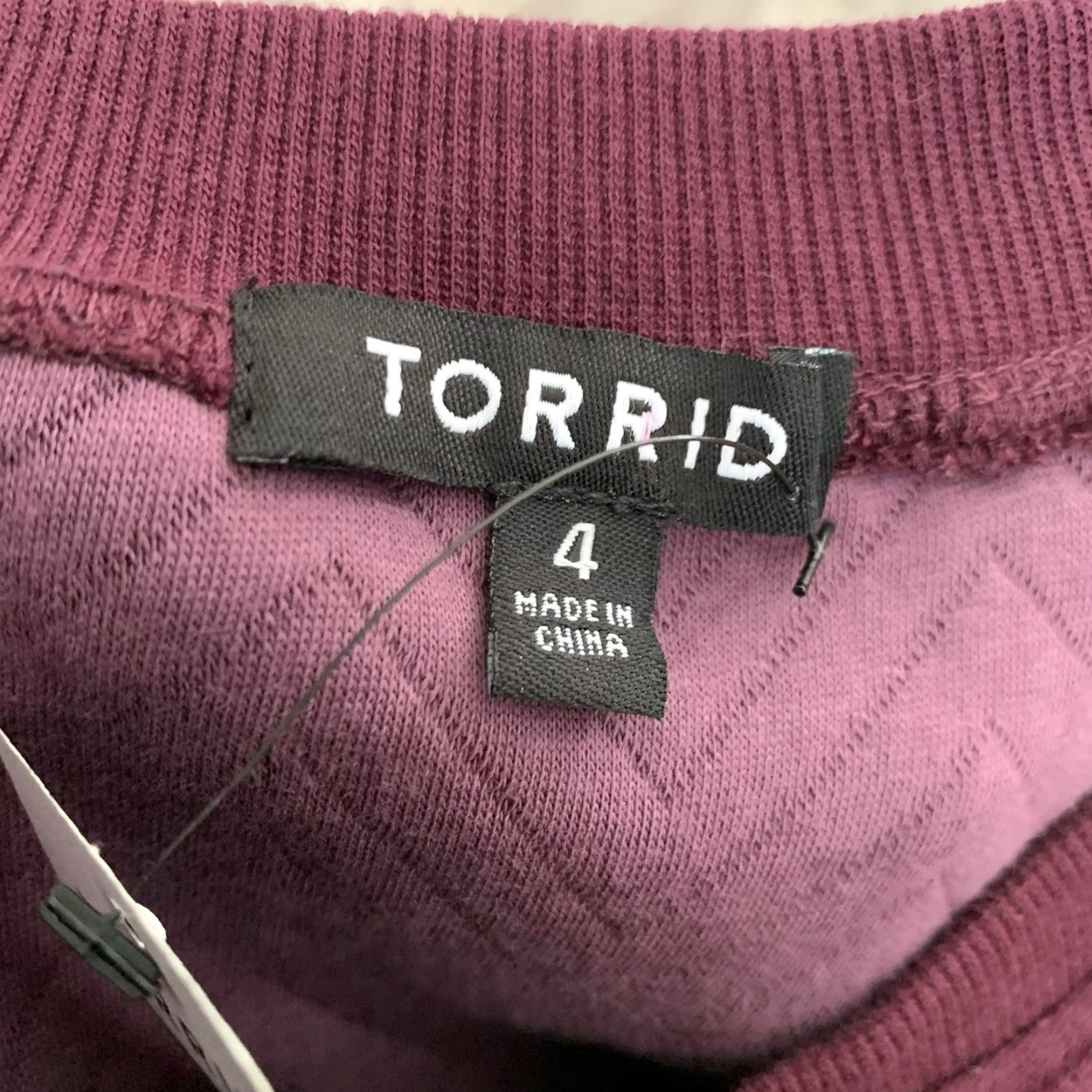 Torrid Torrid Womens Quilted Peplum Full Zip Jacket Wine Size 4 Fray Accent Comfy Soft Size XXL / US 16-18 / IT 52-54 - 2 Thumbnail