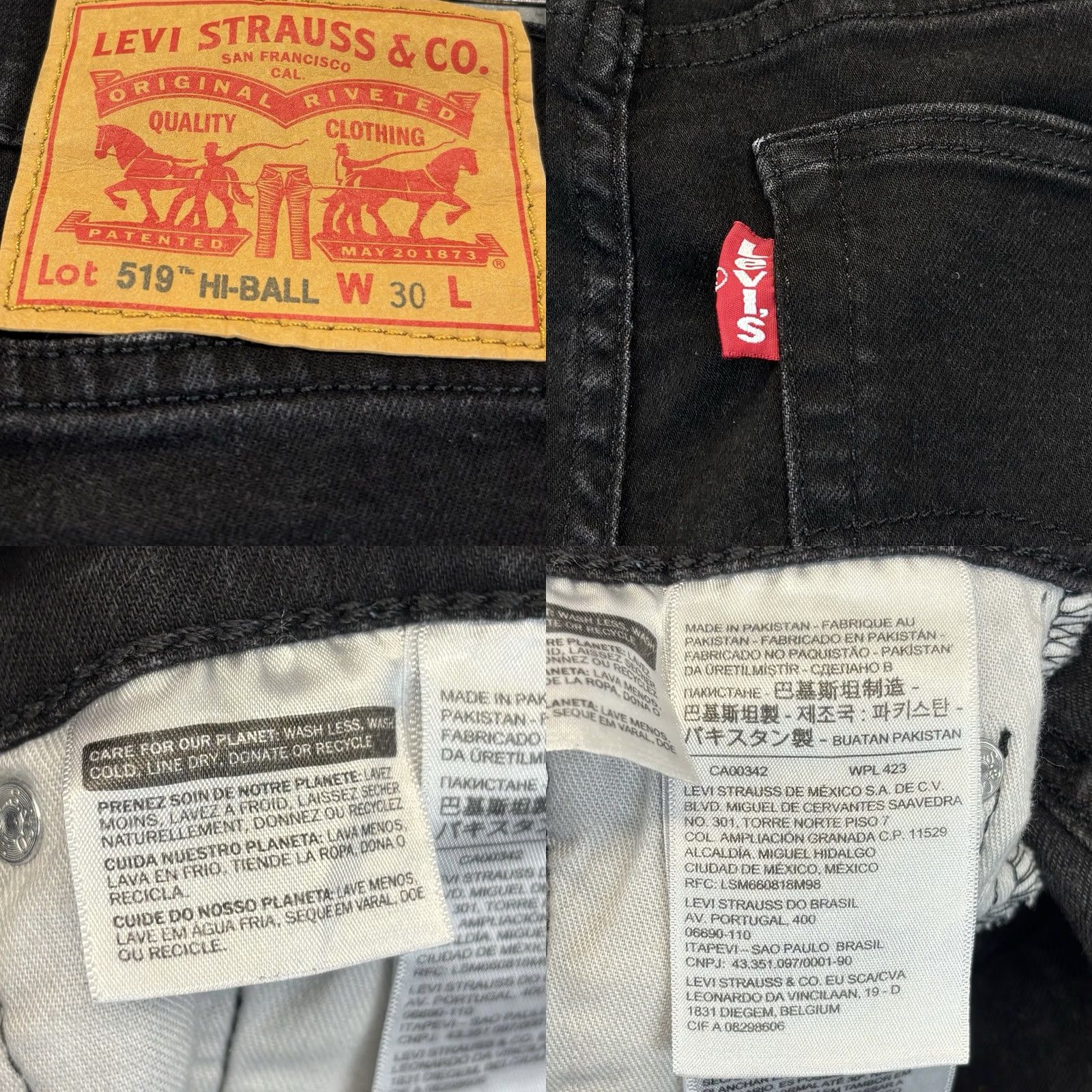 Levi's VINTAGE Levi’s 519 Hi-Ball Skinny Jeans Mens Black W30 L29 Zip Fly Pant Size US 30 / EU 46 - 8 Thumbnail