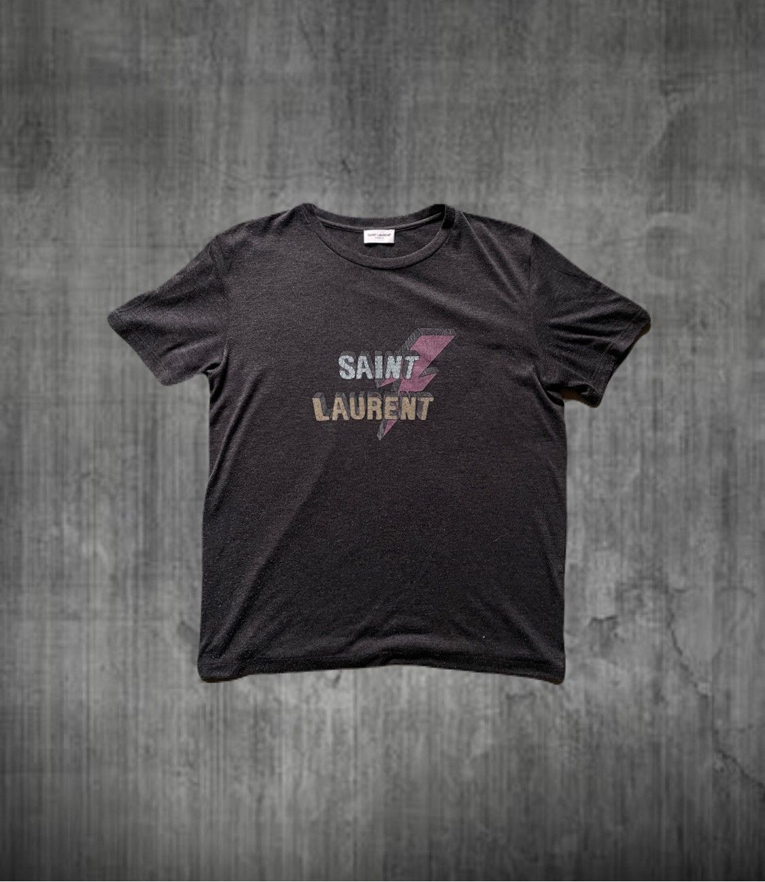 SS17 Saint laurent paris lightning bolt tee Travis scott
