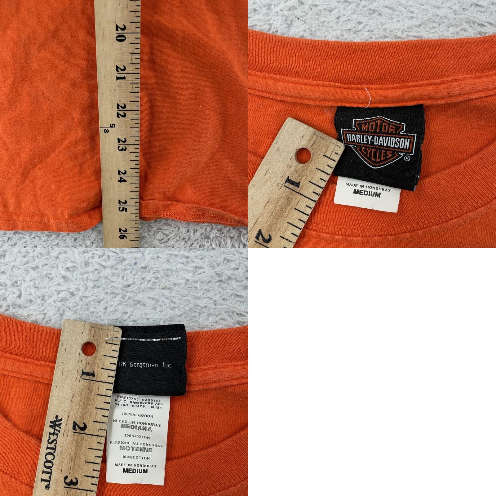 Harley Davidson Harley-Davidson Shirt Medium Orange Graphic Print Short Sleeve Crew Neck Biker Skull Men M Size US M / EU 48-50 / 2 - 8 Thumbnail