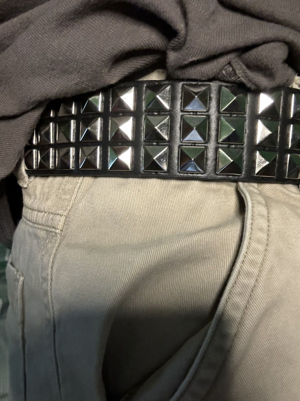 Japanese Brand Rhinestone Skull Studded Belt Size 36 - 4 Thumbnail
