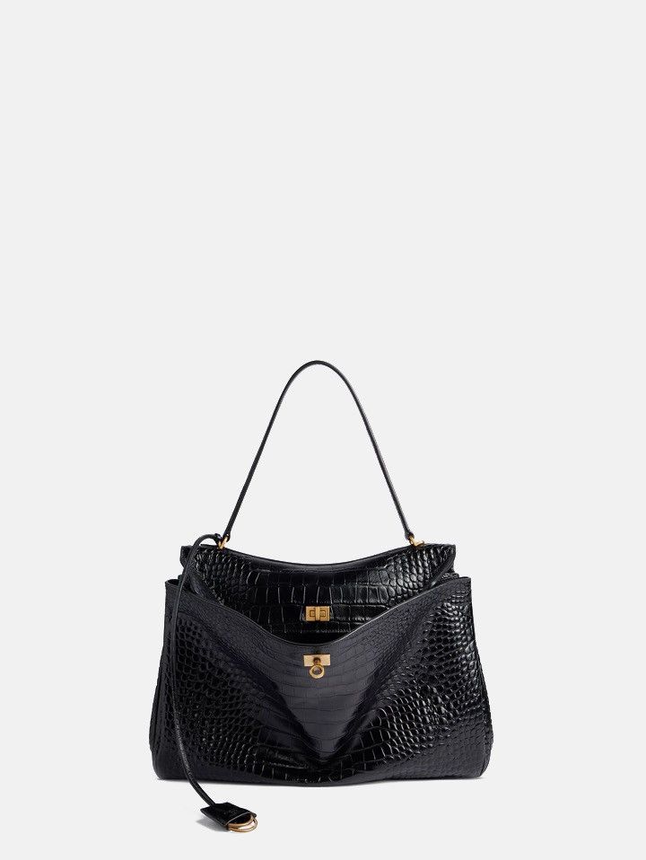 Balenciaga Balenciaga Rodeo Large Handbag Crocodile Embossed Size ONE SIZE - 1 Thumbnail