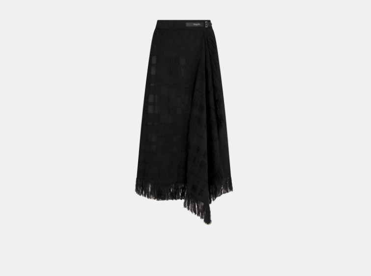 Dior o1w1db10326 514J22 Mid-Length Skirt in Black Size 27" / US 4 / IT 40 - 1 Thumbnail