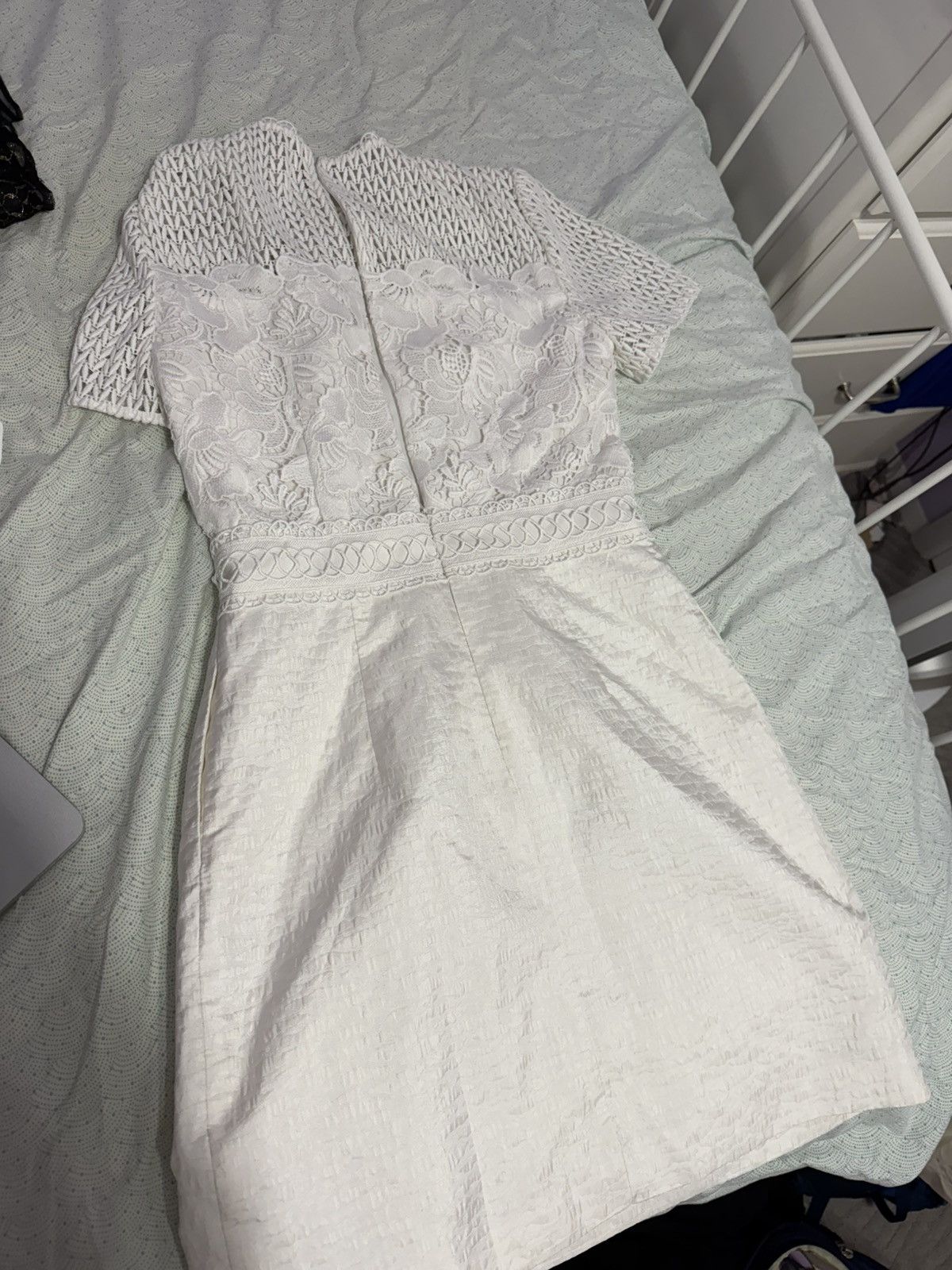 Reiss Reiss Freyda Ivory Crochet & Lace Mini Dress –Size US 4/UK 8 Size S / US 4 / IT 40 - 4 Thumbnail