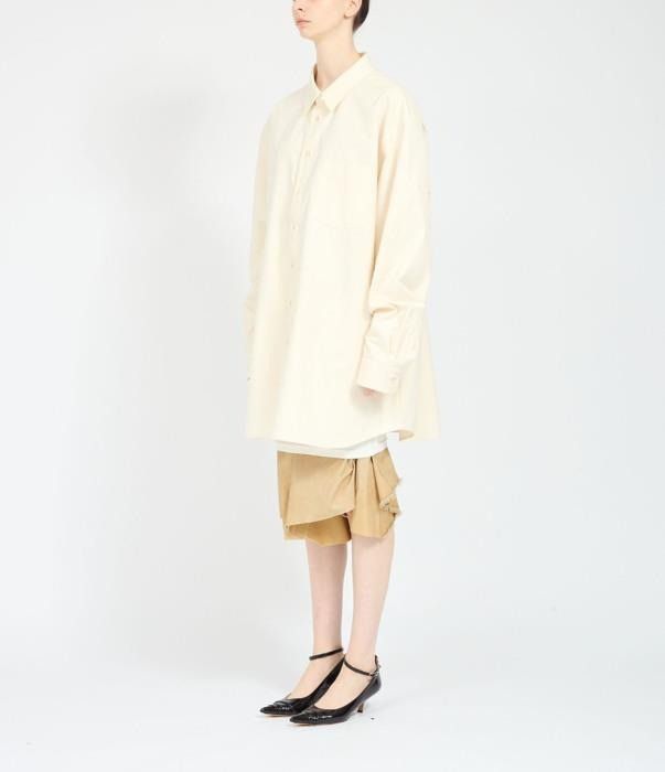 Maison Margiela o1bcso1str0526 Workwear Poplin Shirt in Off White Size L / US 10 / IT 46 - 6 Thumbnail