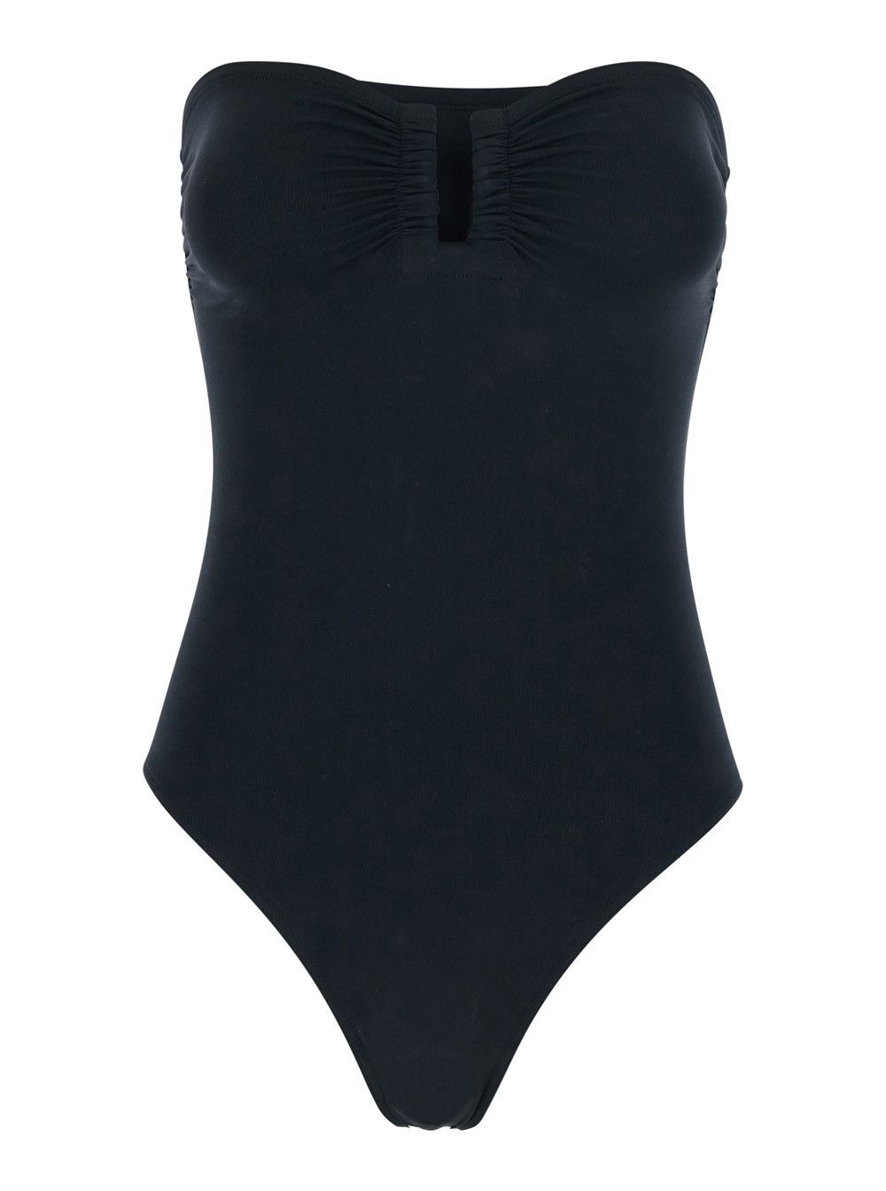 ERES 'Cassiopee' Black Sleeveless Swimsuit with Front Ruches in Tech Fabric Stretch Woman Size M / US 6-8 / IT 42-44 - 1 Thumbnail