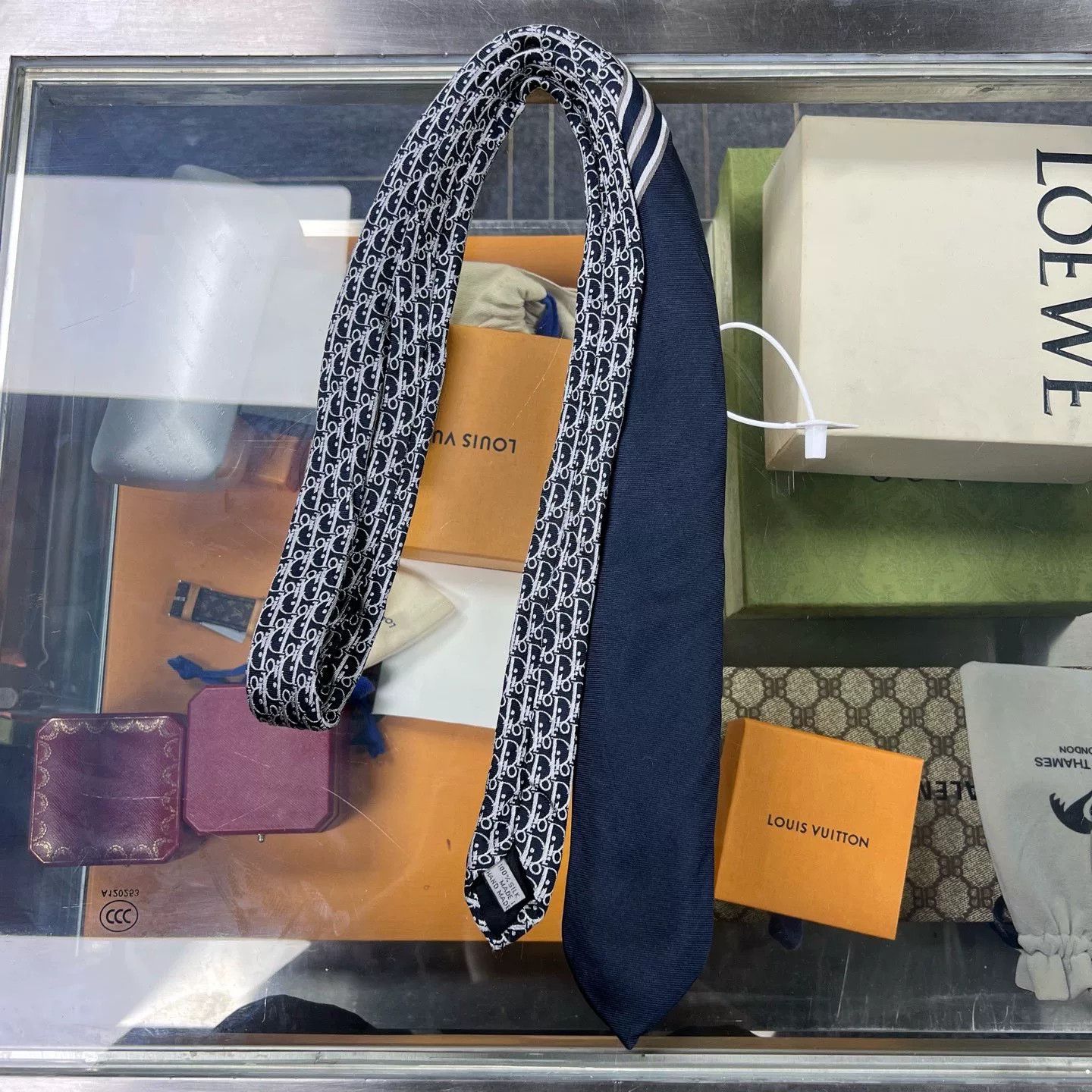 Dior Dior Classic Oblique Logo Silk Tie Size ONE SIZE - 1 Thumbnail