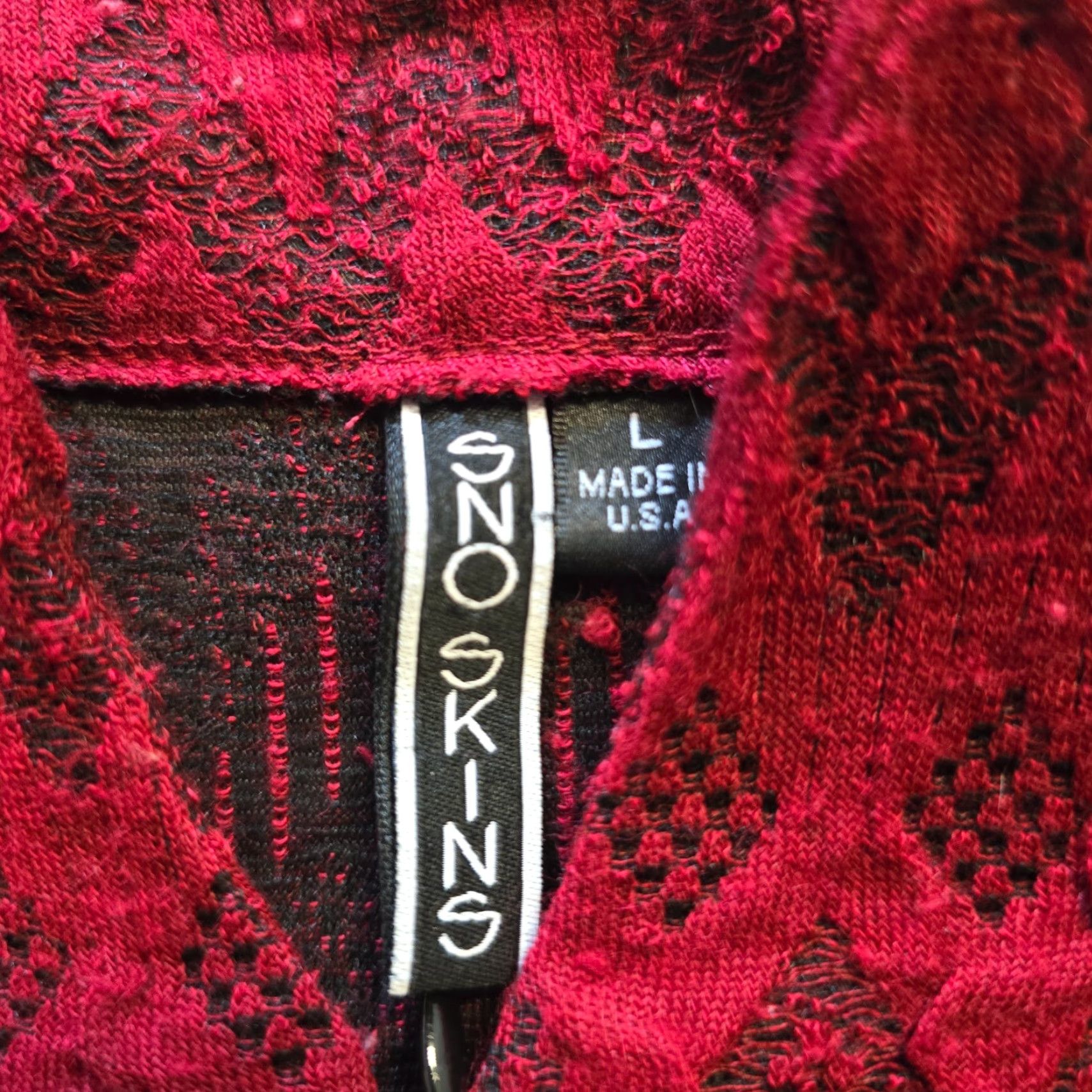 Layer 8 Snoskins Top Women Size Large Red Knit 1/4 Zip Stretchy Long Sleeve Layer Casual Shirt Size L / US 10 / IT 46 - 5 Thumbnail
