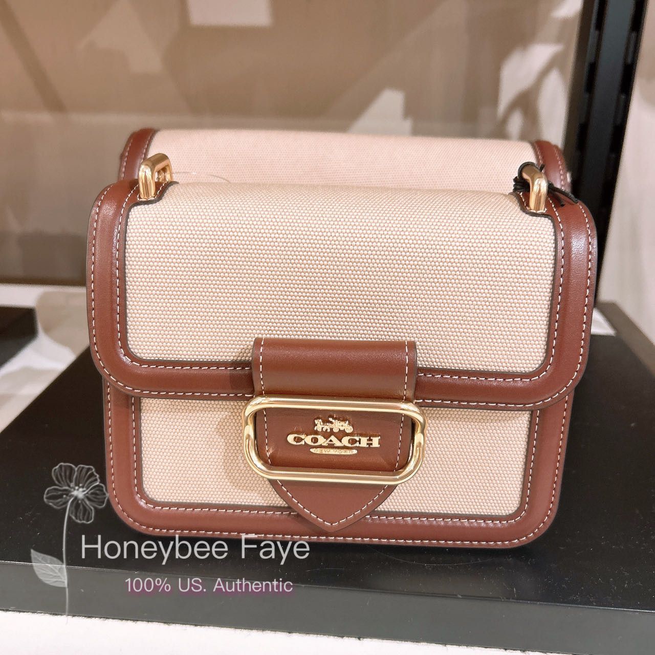 image of NWT Coach Morgan Square Crossbody Cr328 in Gold, Women's