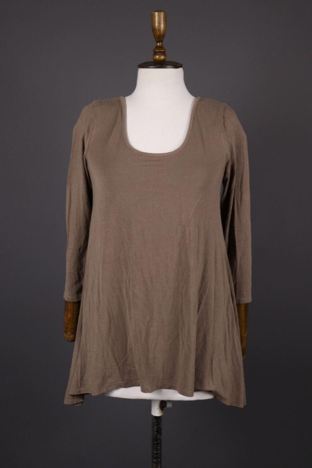 Designer Peruvian Connection Brown Summer Tunic Top Shirt Size S Size S / US 4 / IT 40 - 1 Thumbnail