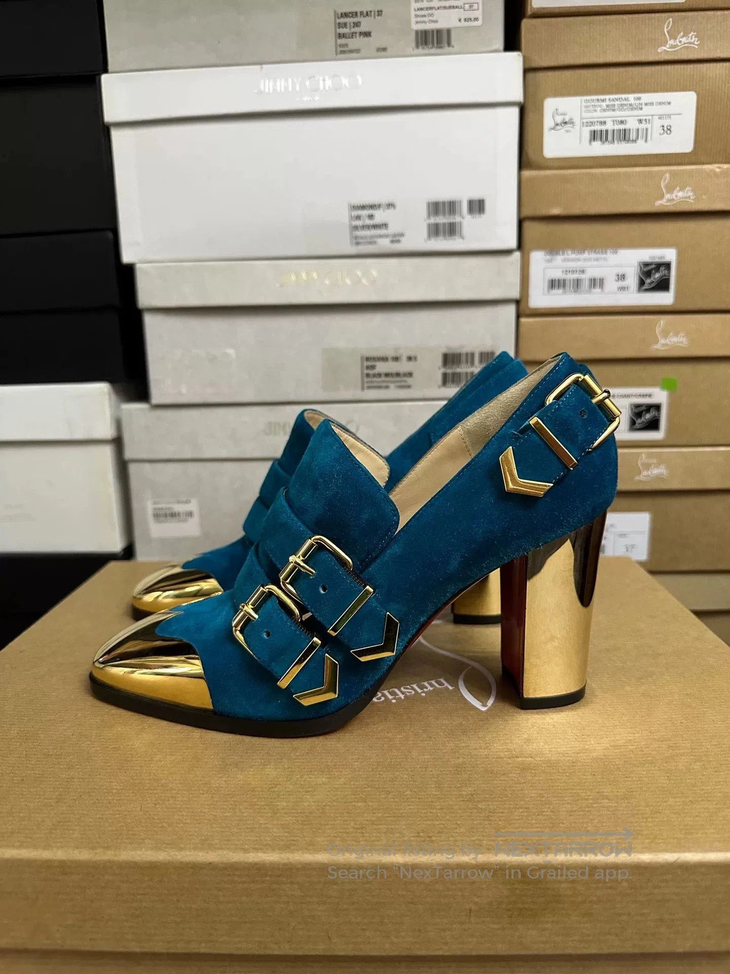 Christian Louboutin Christian Louboutin Blue High Heels Size 38. Size US 7 / IT 37 - 1 Thumbnail