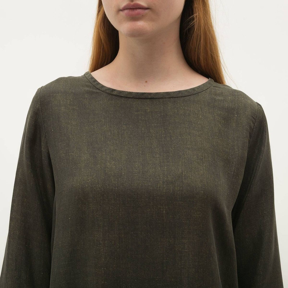 Max Mara Max Mara 100% Silk Blouse Dark Olive IT 46 Italy Elegant Top Size L / US 10 / IT 46 - 4 Thumbnail
