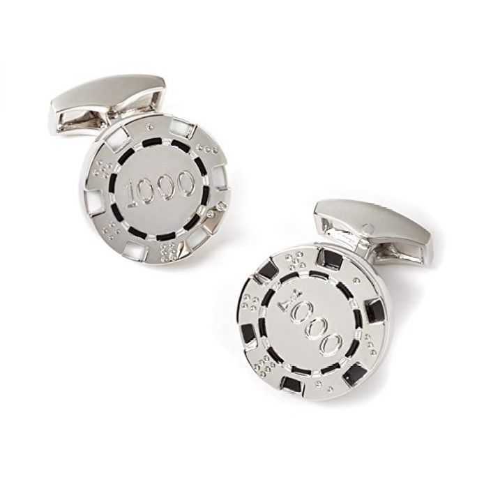 Tateossian Tateossian Poker Chip Cufflinks Rhodium-Plated London New Size ONE SIZE - 1 Thumbnail