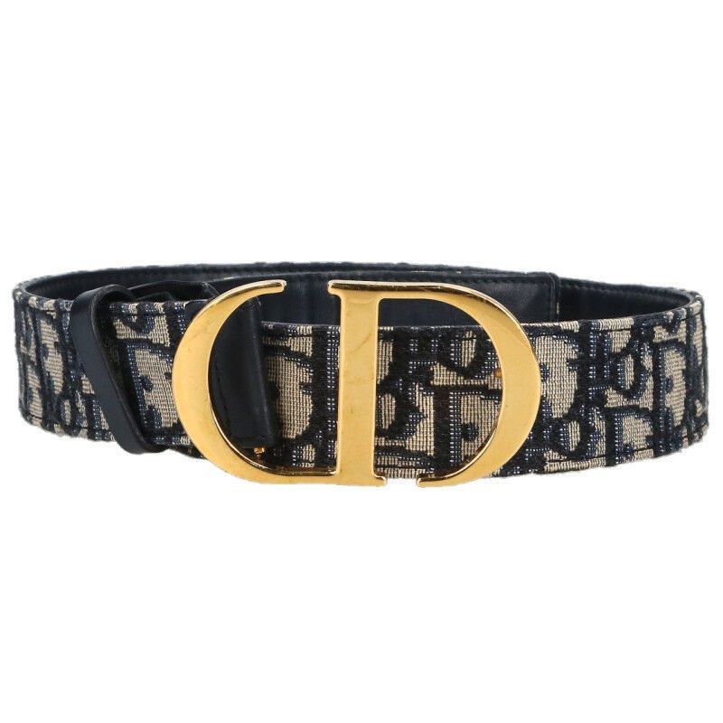 Dior Dior 'CD' Buckle Oblique Trotter Monogram Leather Belt | Grailed
