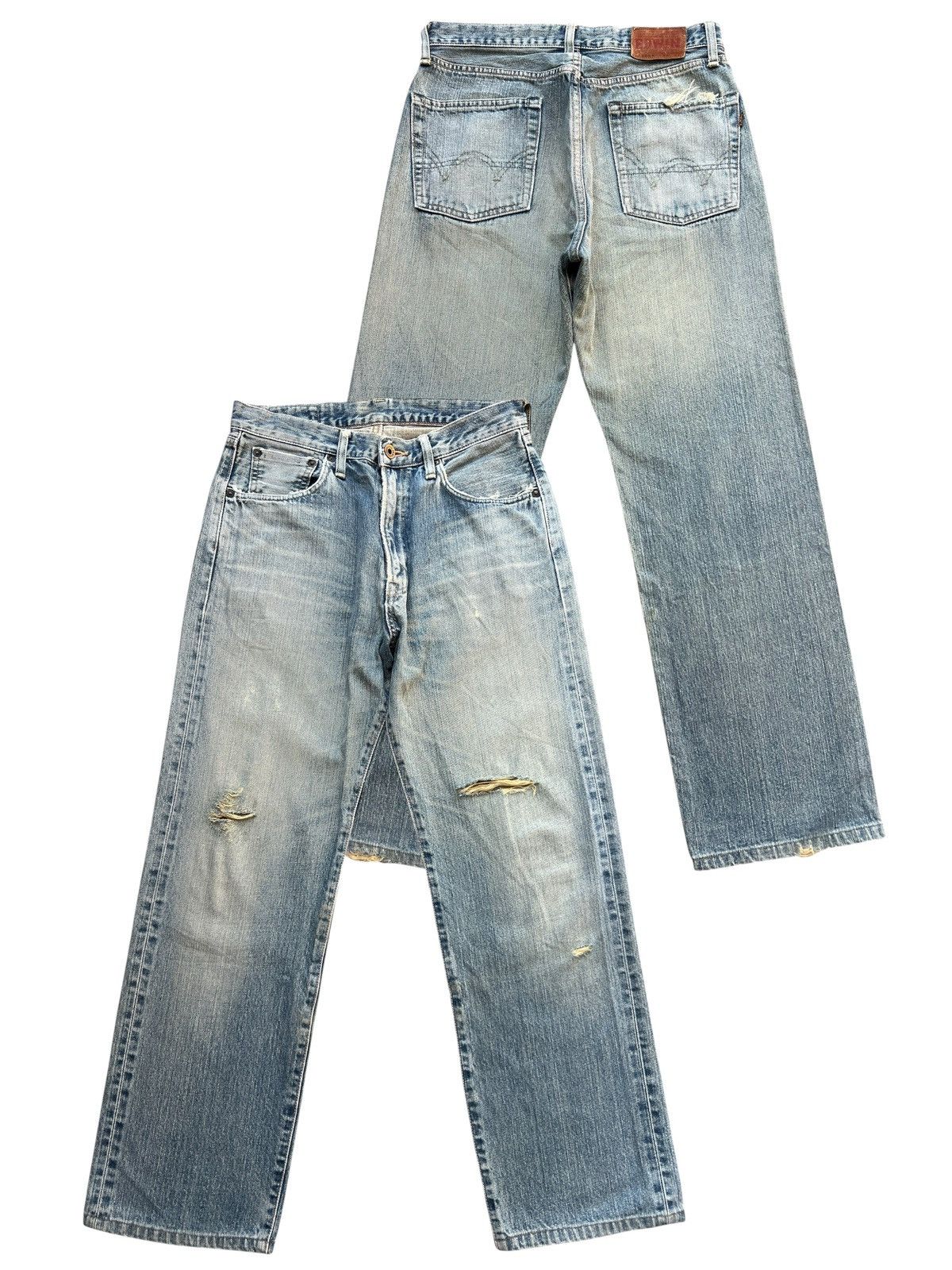 Edwin Vintage Edwin 505 Selvedge Distressed Denim Jeans 31x29 Size US 31 - 1 Thumbnail