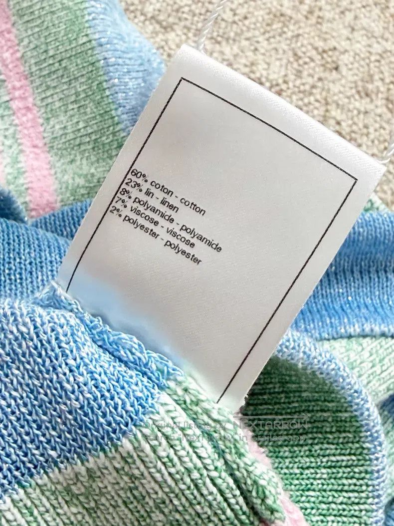 Chanel Chanel Blue and green color-blocking gradient stripe fine Size XXS / US 00 / IT 34 - 8 Thumbnail