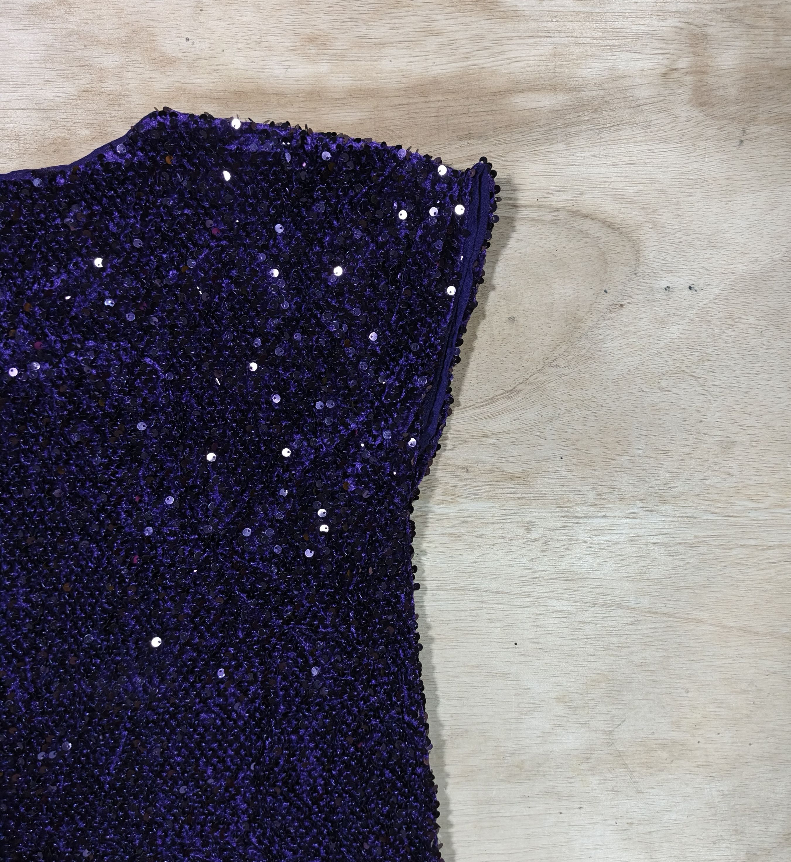 Jennifer Lopez Jennifer Lopez Purple Sequin Cap Sleeve Top Size XS / US 0-2 / IT 36-38 - 9 Thumbnail