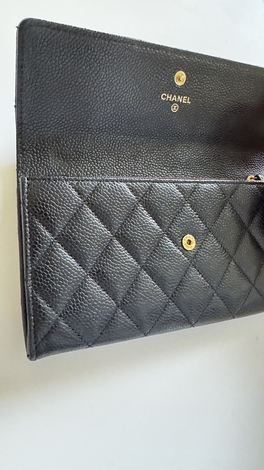 Chanel Chanel Black Quilted Caviar Long Flap Wallet Size ONE SIZE - 6 Thumbnail