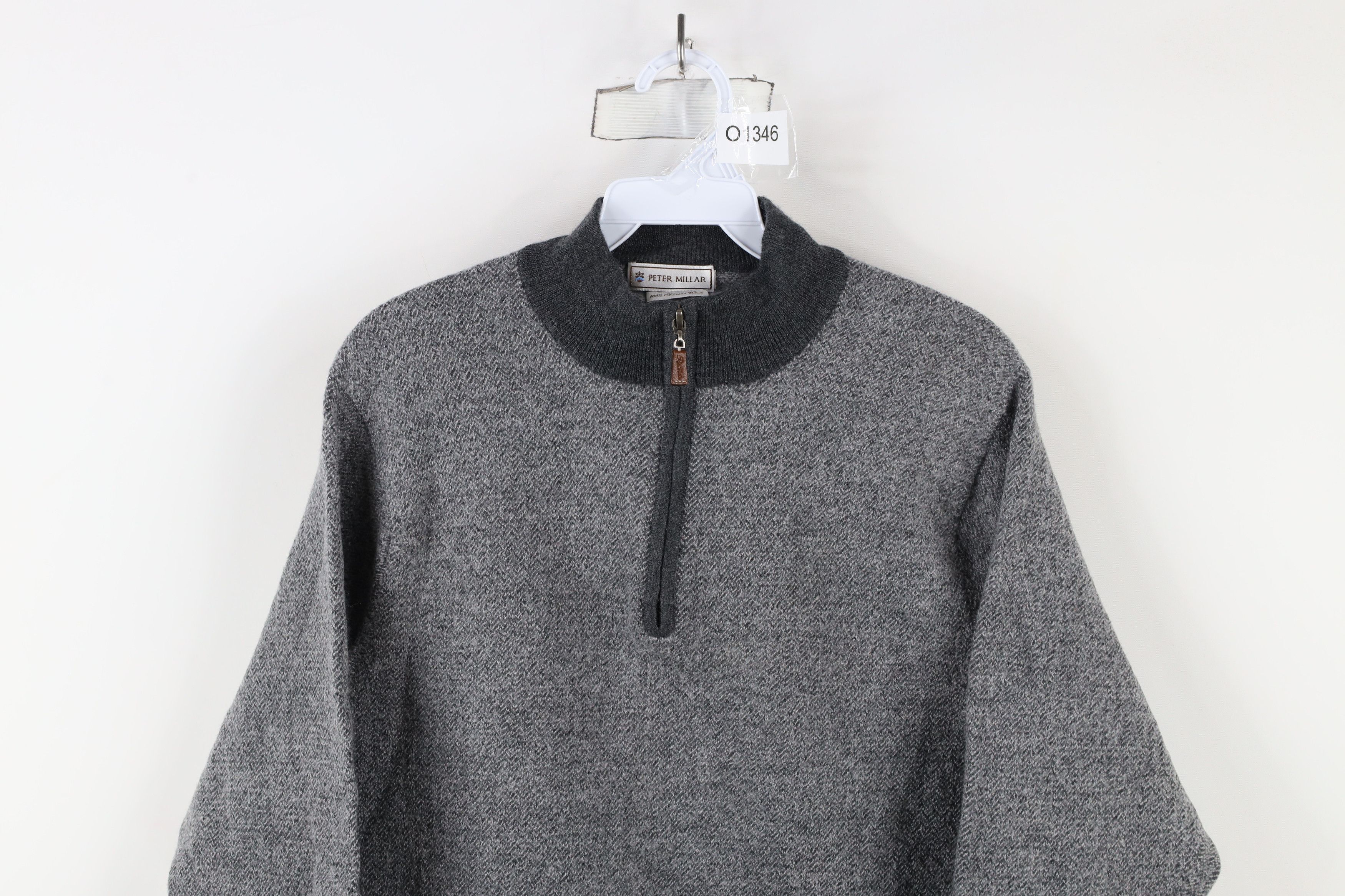 Peter Millar × Vintage Peter Millar Herringbone Wool Knit Half Zip Pullover Sweater Size US S / EU 44-46 / 1 - 2 Thumbnail