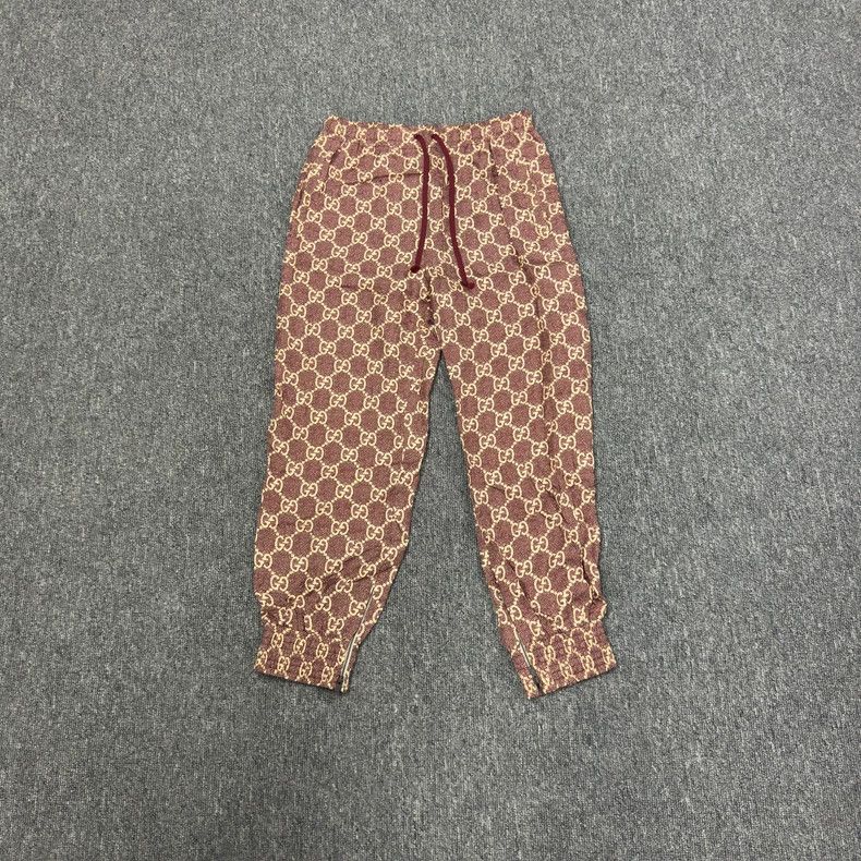 Gucci Gucci Brown full-print mulberry silk trousers 2501-Nextarro Size US 32 / EU 48 - 1 Thumbnail