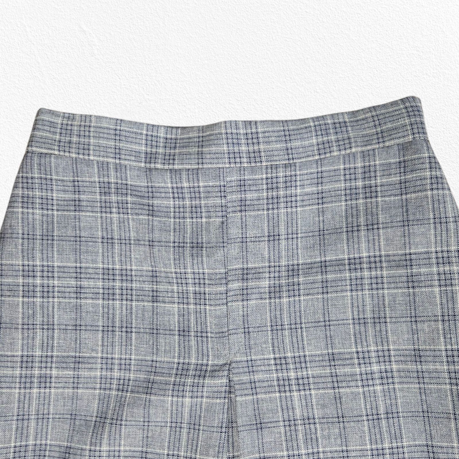 Vintage 1970s Gray Plaid Classic Midi Skirt Size 6 Size 28" / US 6 / IT 42 - 3 Thumbnail